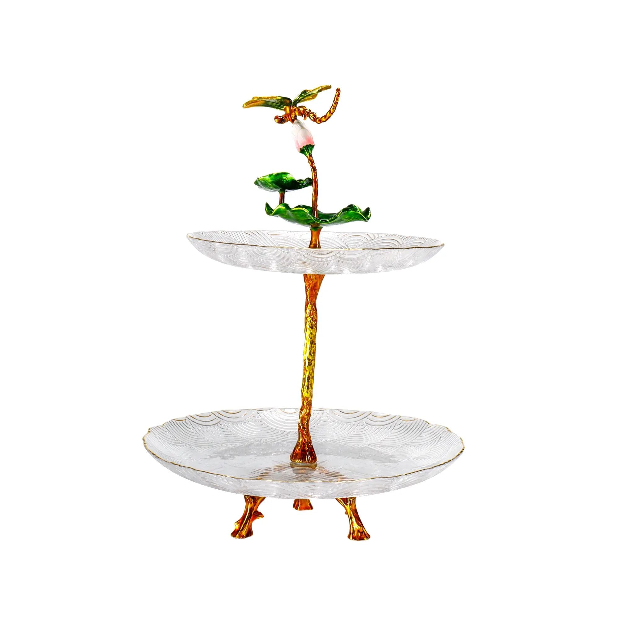 Dessertetagere - zweistufig Glas - Glasetagere klassische Etagere Libelle Default Title