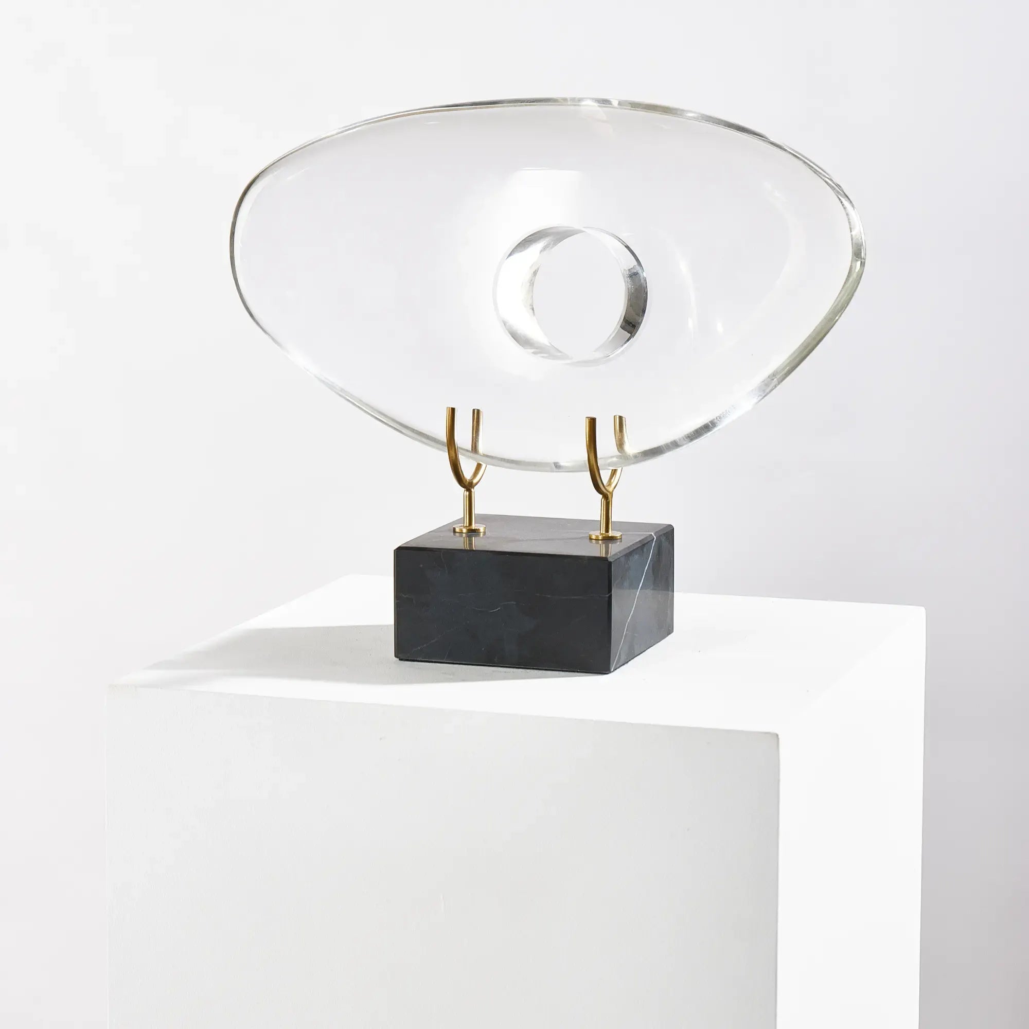 Dekoobjekt - Glaskunst auf Marmor - Glasfigur Abstrakt Designobjekt organisch Nuvole Default Title