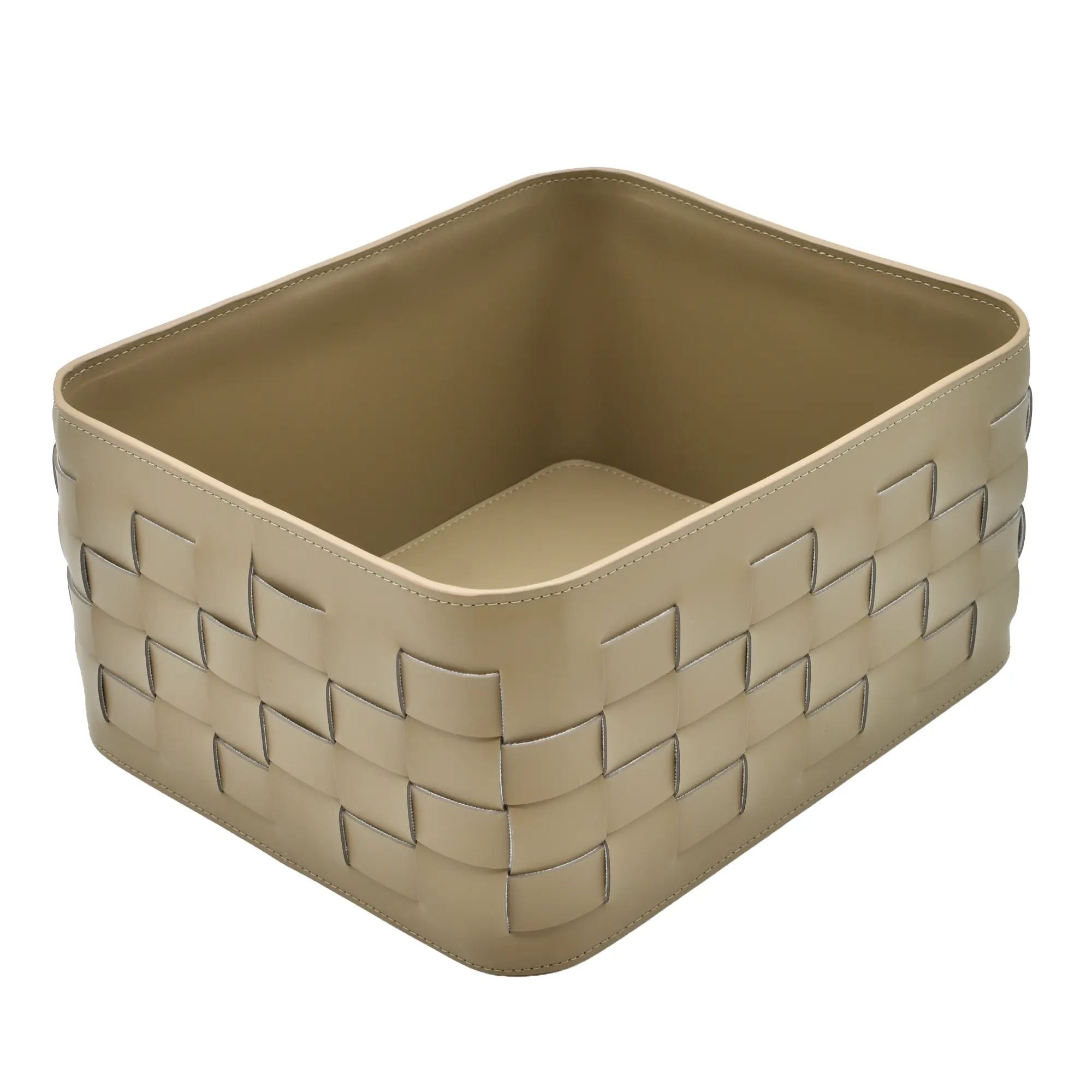 Aufbewahrungskorb - Kunstlederkorb – Geflochtene Aufbewahrungsbox – Kosmetik Organizer Novus Nan