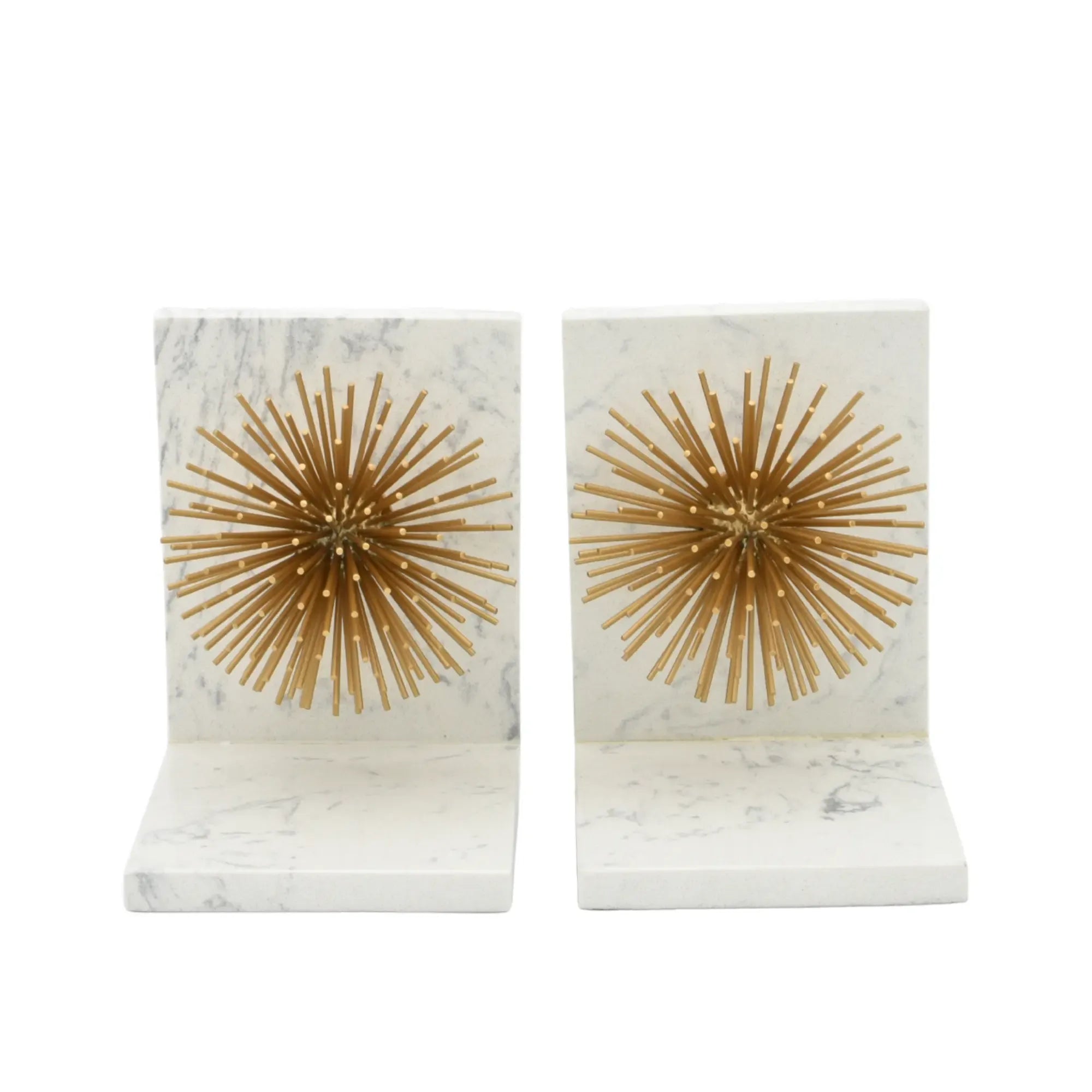 Buchstütze - mit goldenen Stacheln - Marmor Buchständer moderne Deko-Halterung mit Strahlen Sostegno Default Title