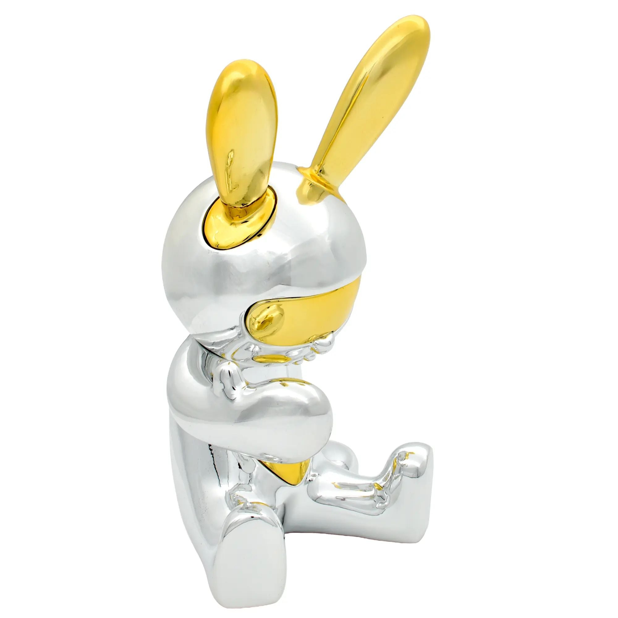 Cartoonfigur - Skulptur spiegelpolierte Hasenfigur – Cartoon Dekofigur – Pop-Art Dekoobjekt Lapin Aurum Nan