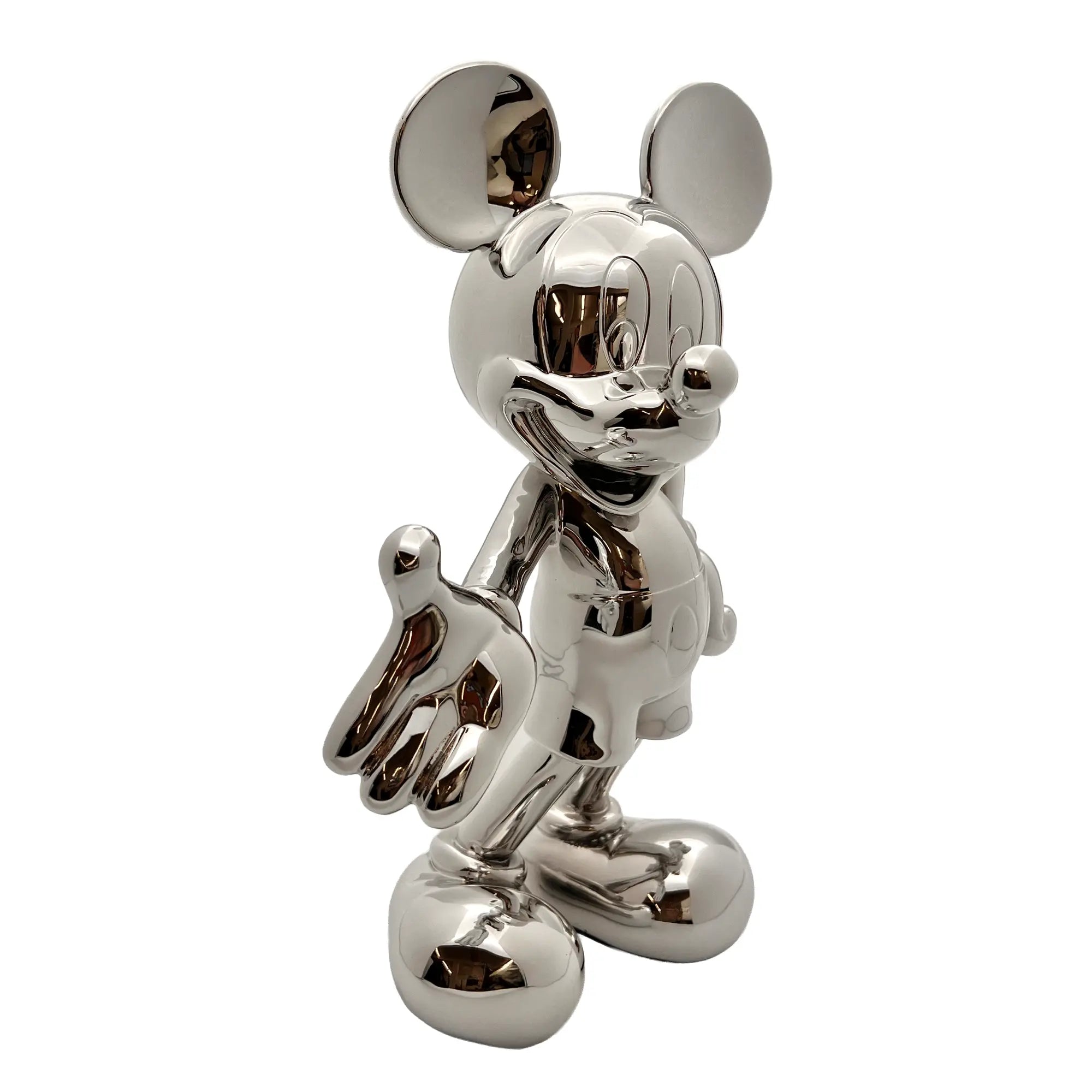 Deko Mickey Mouse (Micky Maus) Zeichentrickfigur - Große silbener glänzender Figur - Sammlerstück - Designer Tischdeko - Dekoobjekt