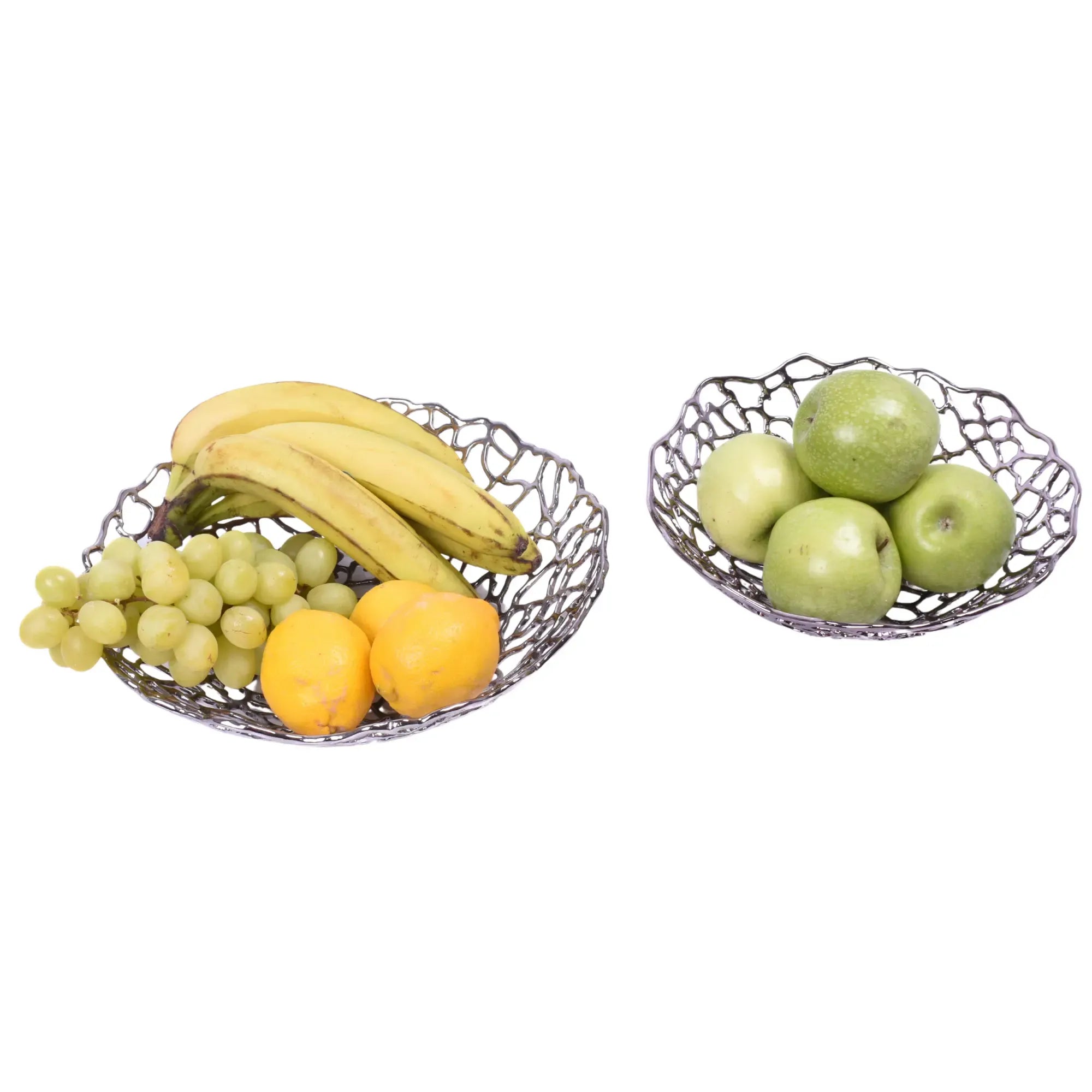 Obstschale - Korallenform - Edle Dekoschale Runde-Fruchtschale Spinnennetz Groß