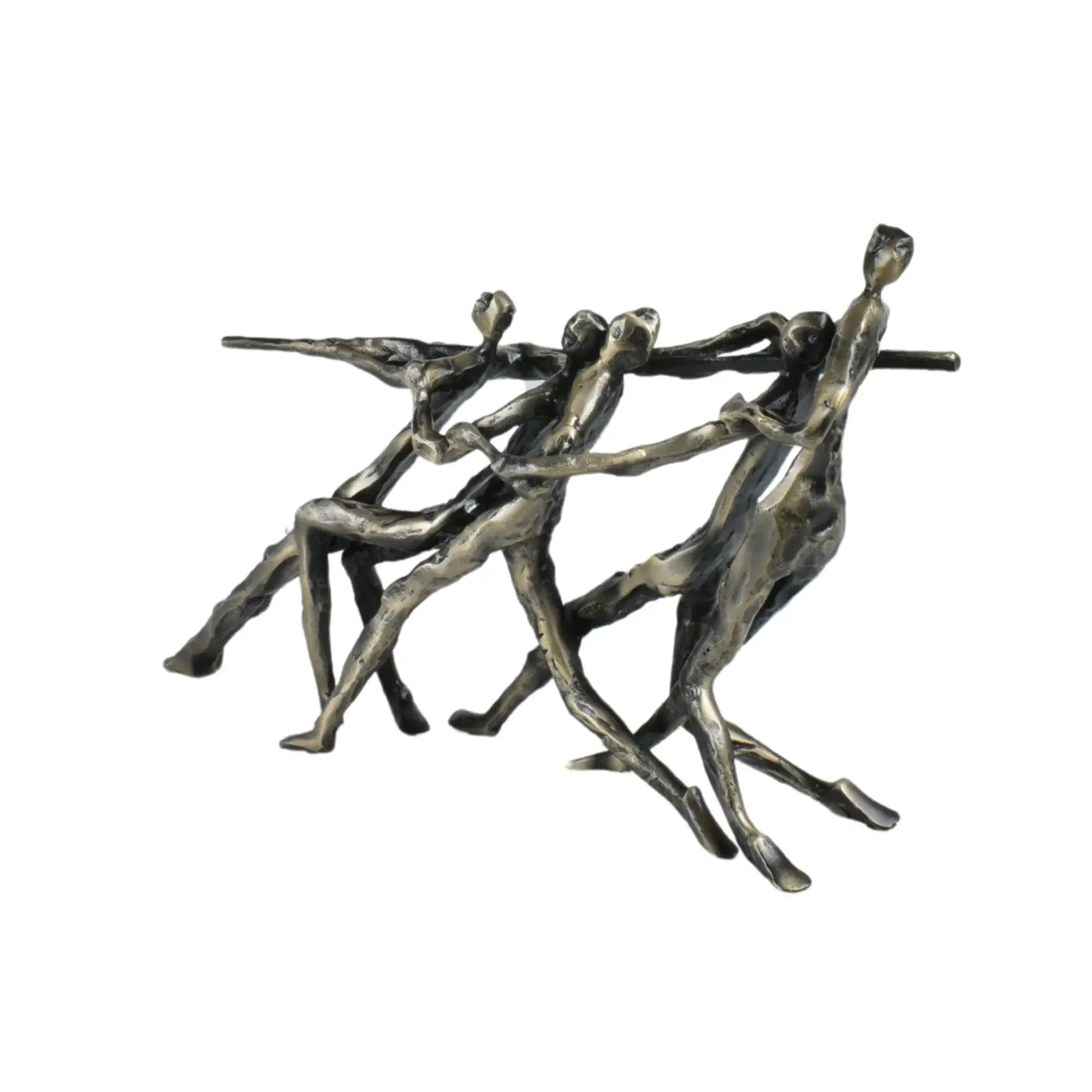 Skulptur - in Bronzeoptik - Metallskulptur Deko-Objekt Tauziehen Default Title