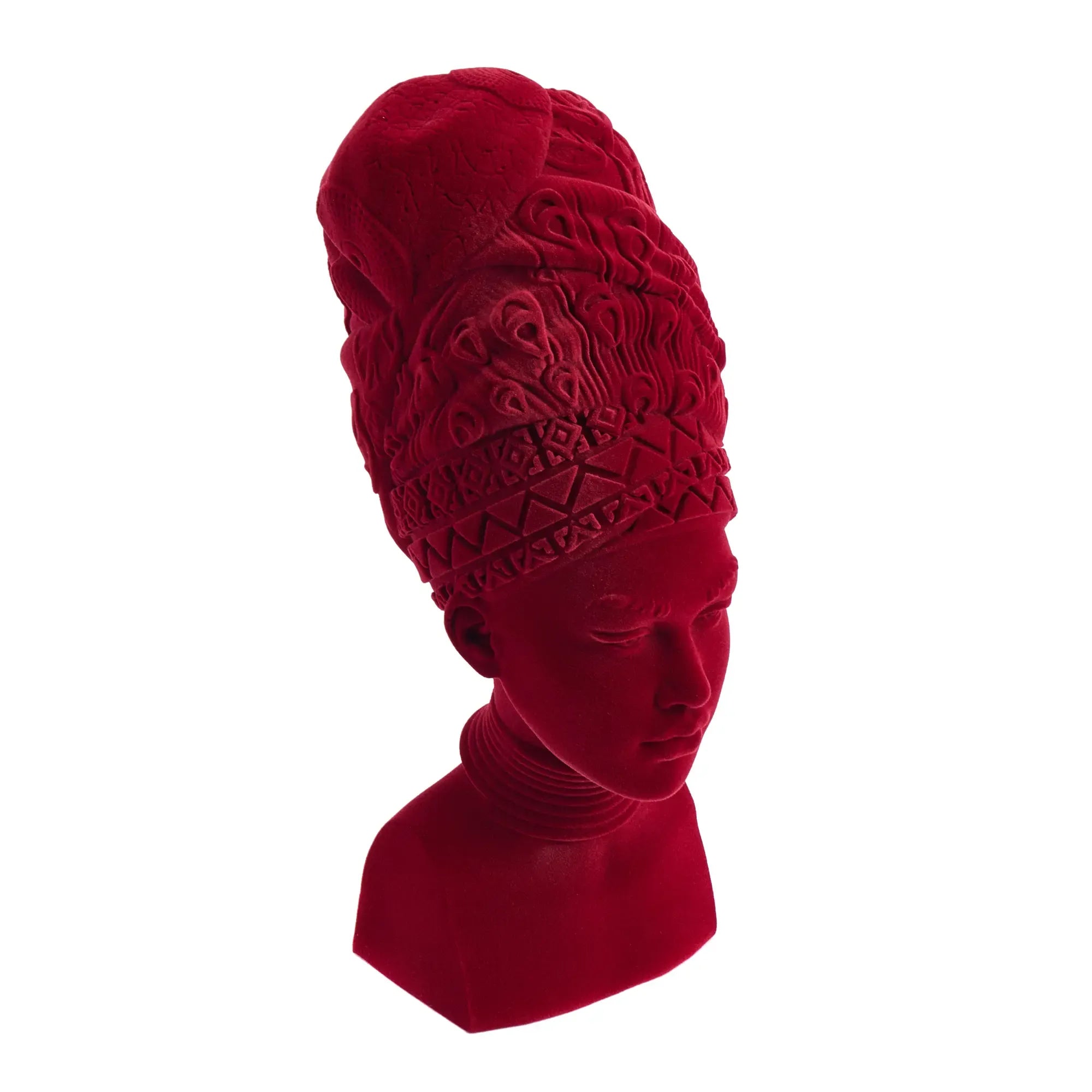 Samtdeko - Damenkopf Büste - Samt-Figur rote Deko-Figur Adeola Default Title