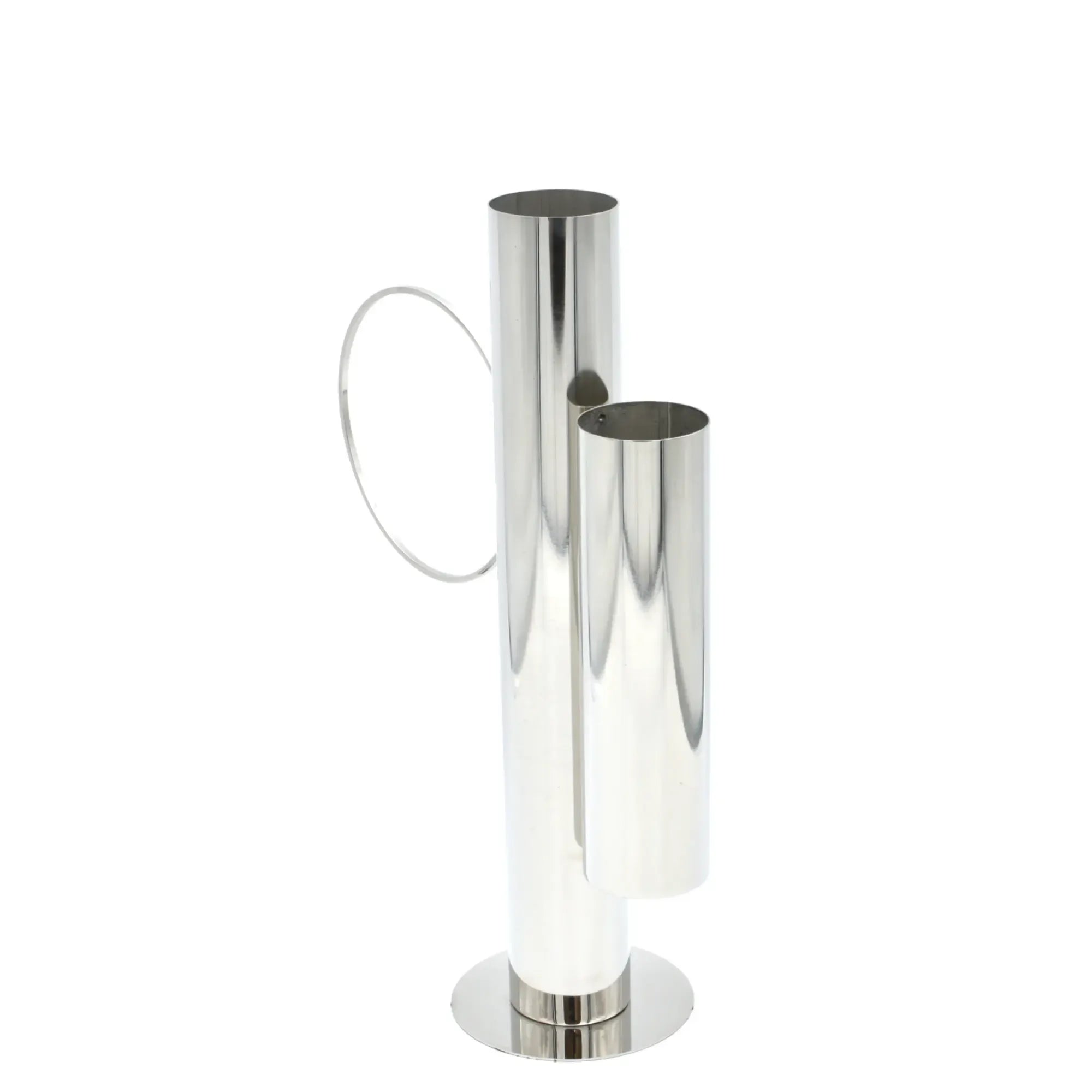 Edelstahvase - Moderne Dekovase in skulpturaler Form - Architektonische Standvase Gemini Anello Default Title