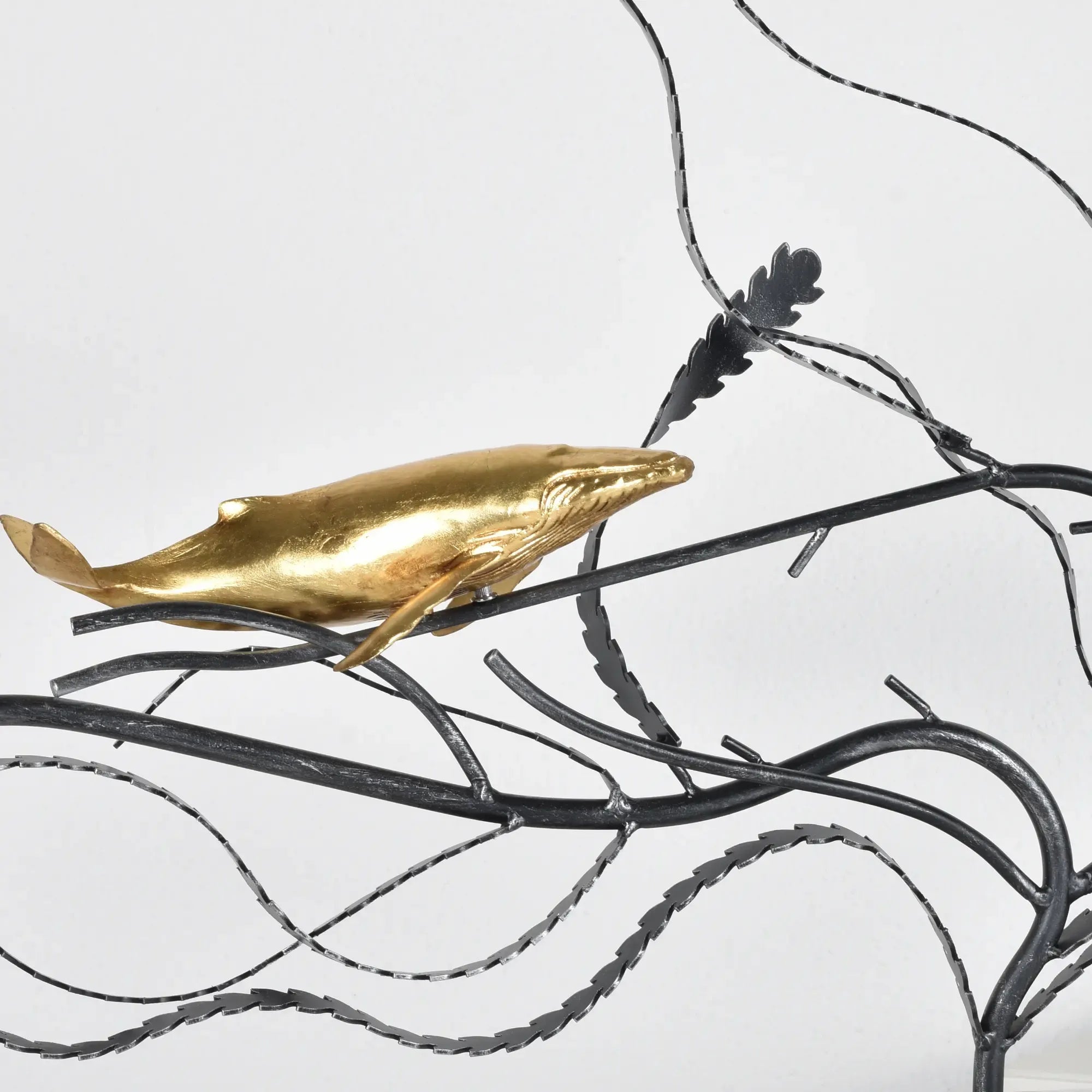 Skulptur - Meeres-Motiv - Deko-Objekt Wal Dekofigur Metall Balena Default Title