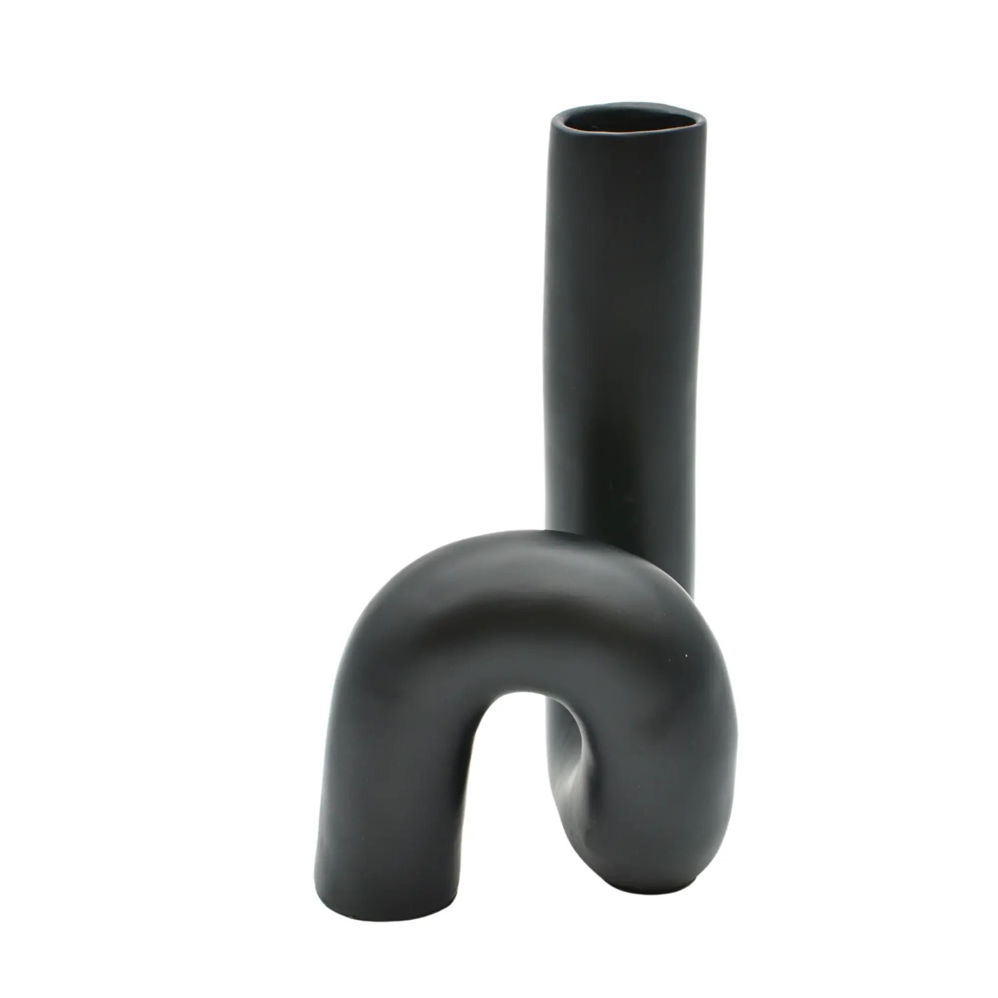 Vase - Elegante Designervase - Designgefäß skulpturale Blumenvase Linea Noire Eon Default Title
