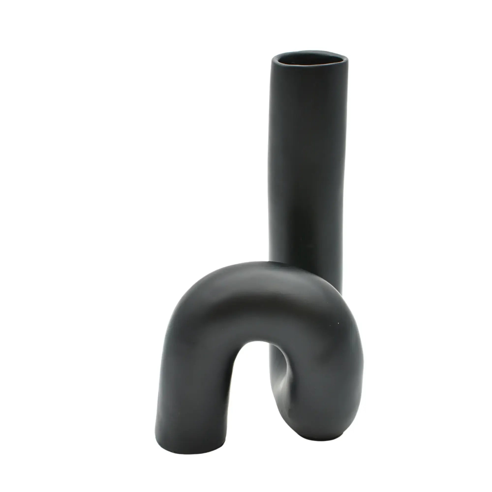 Vase - Elegante Designervase - Designgefäß skulpturale Blumenvase Linea Noire Eon Default Title