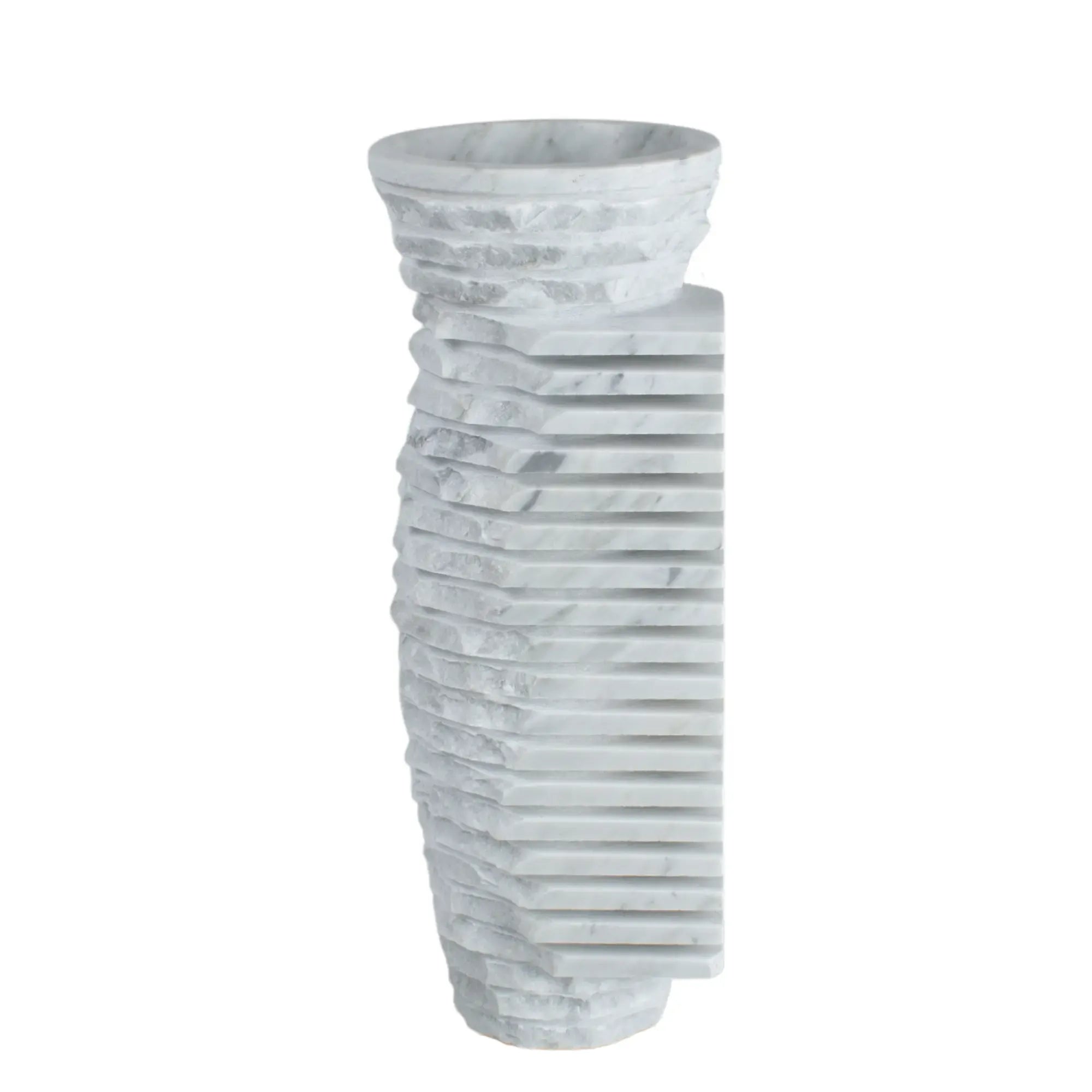 Reliefvase - Asymmetrische Naturstein Vase - Strata