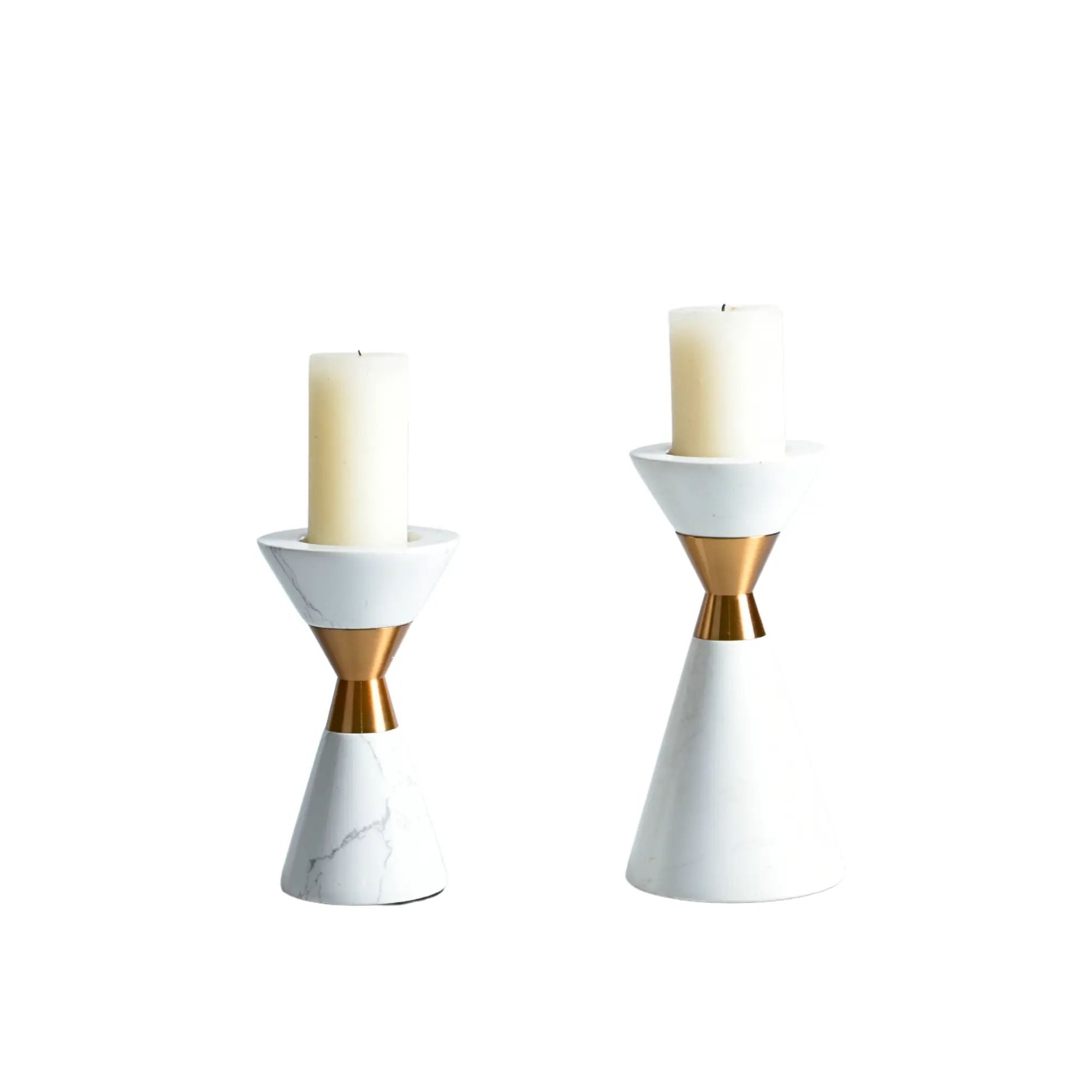 Kerzenständer - Skulpturaler Kerzenhalter aus Marmor Columna Aurea Groß