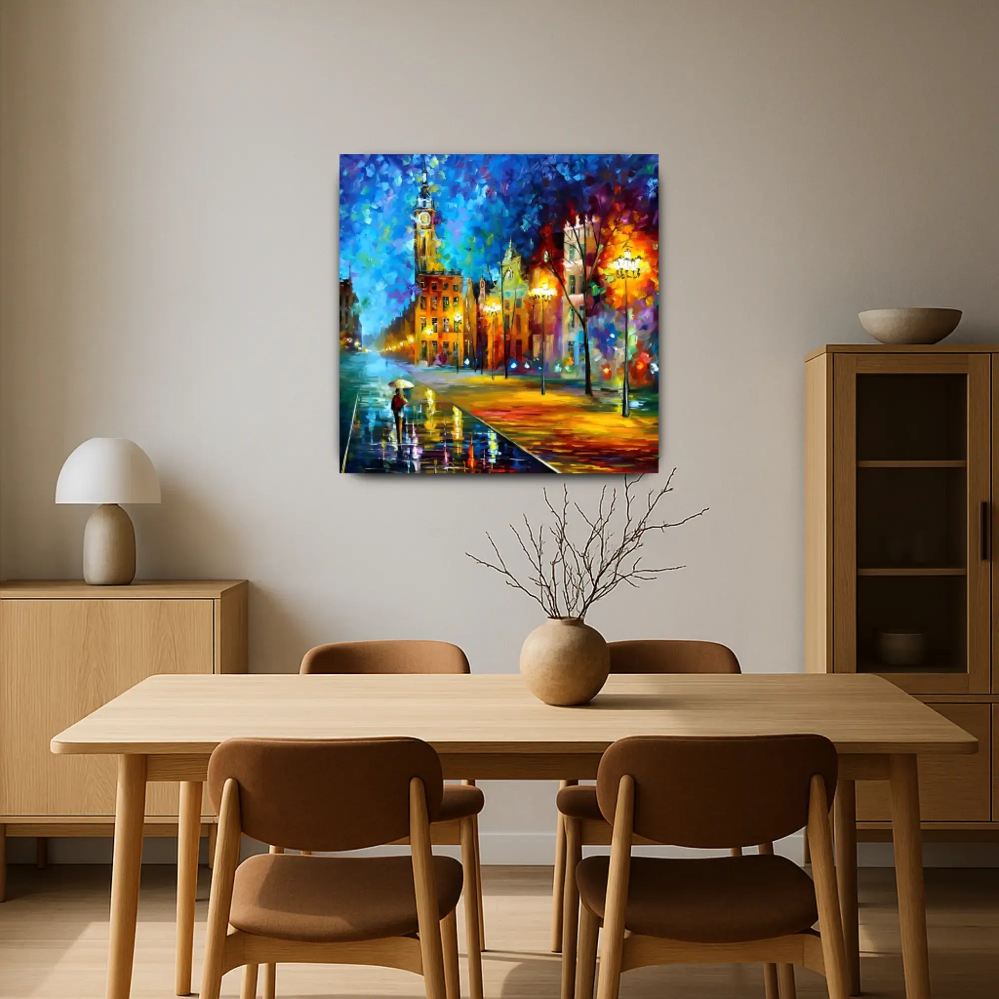 Großes Gemälde - Paseo Nocturno en la Ciudad