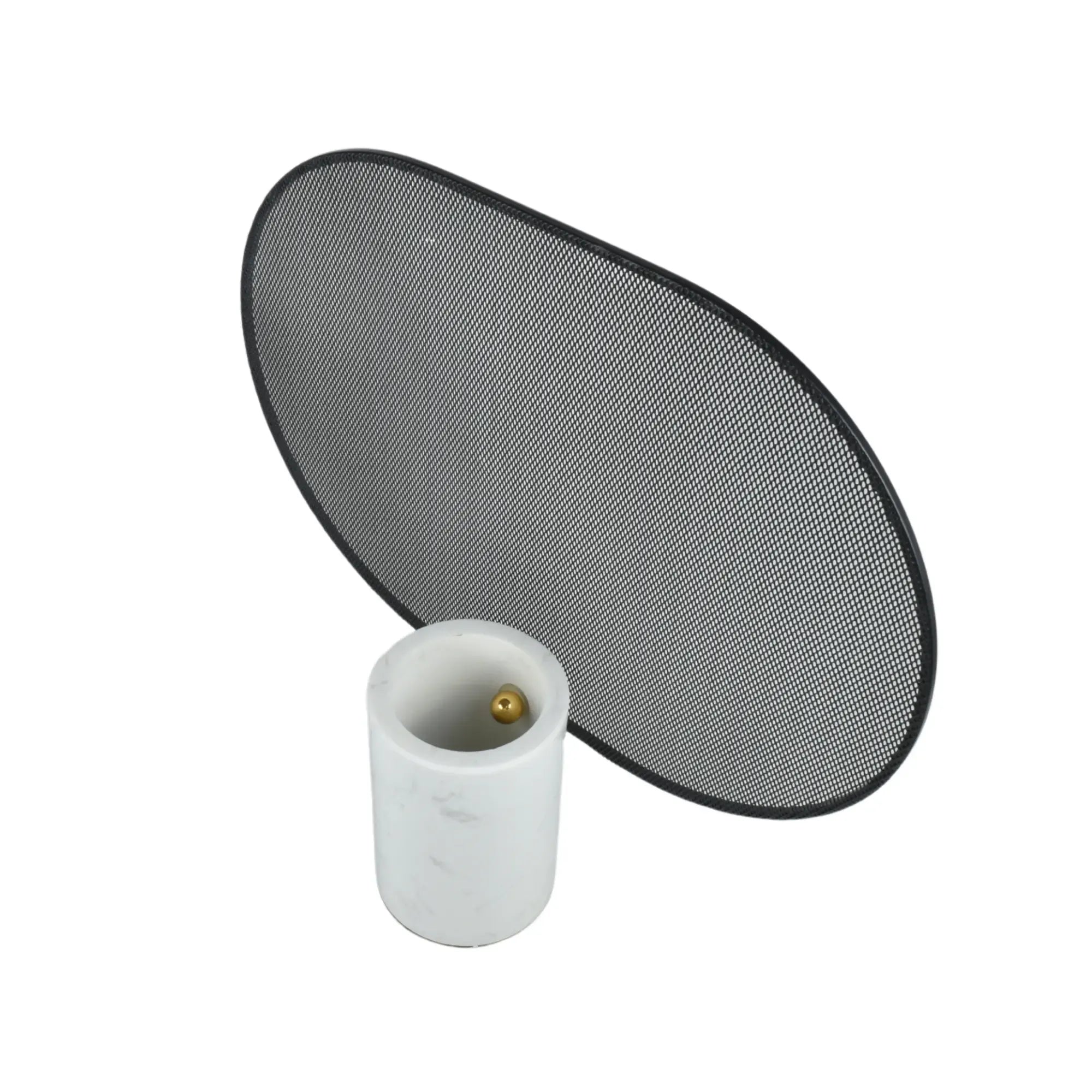 Marmorvase - rund mit Alu - Exclusive Designervase Deko Tischvase Marble Eclipse