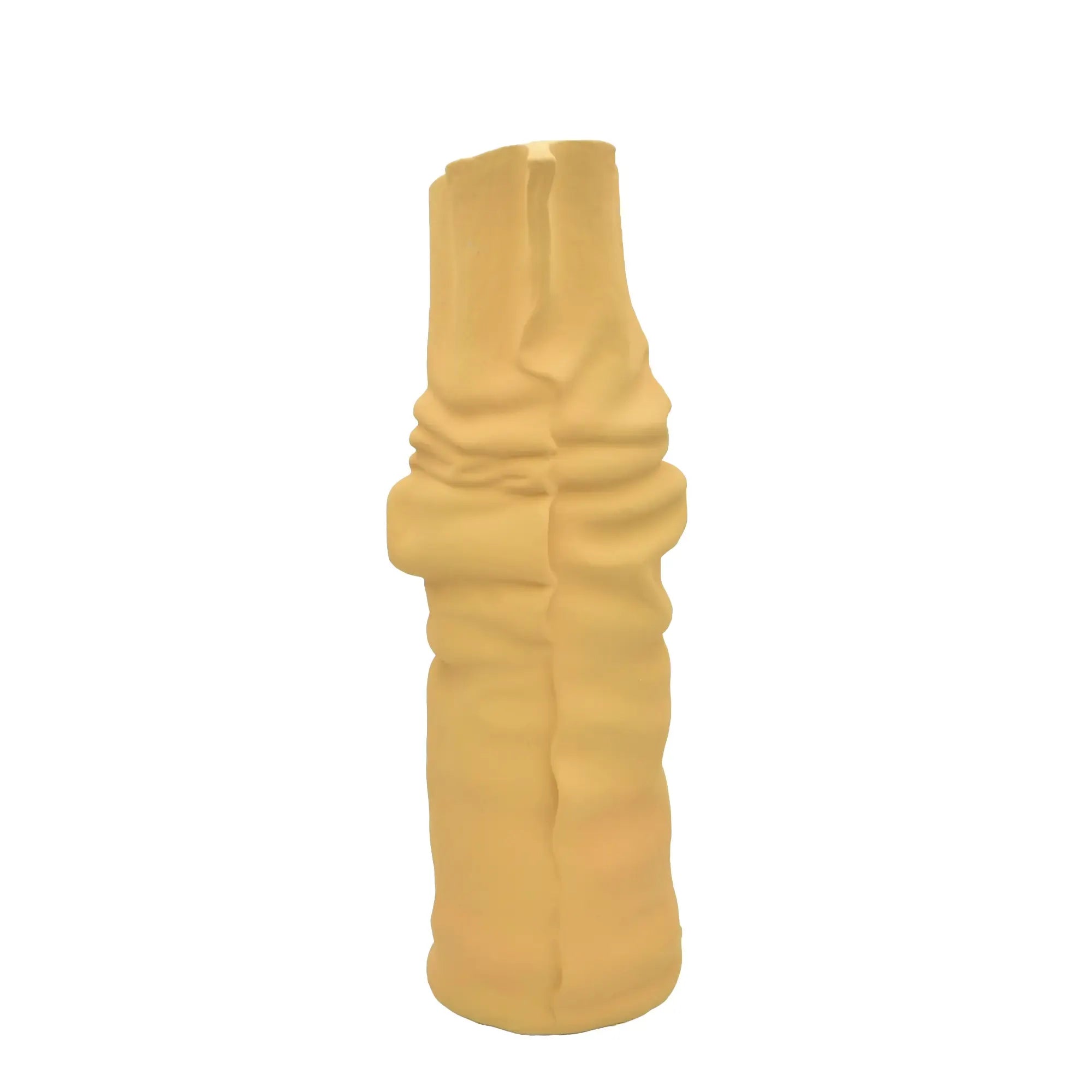Keramikvase - handgemachte Designvase - Skulpturale Standvase Ondula Terrae Beige