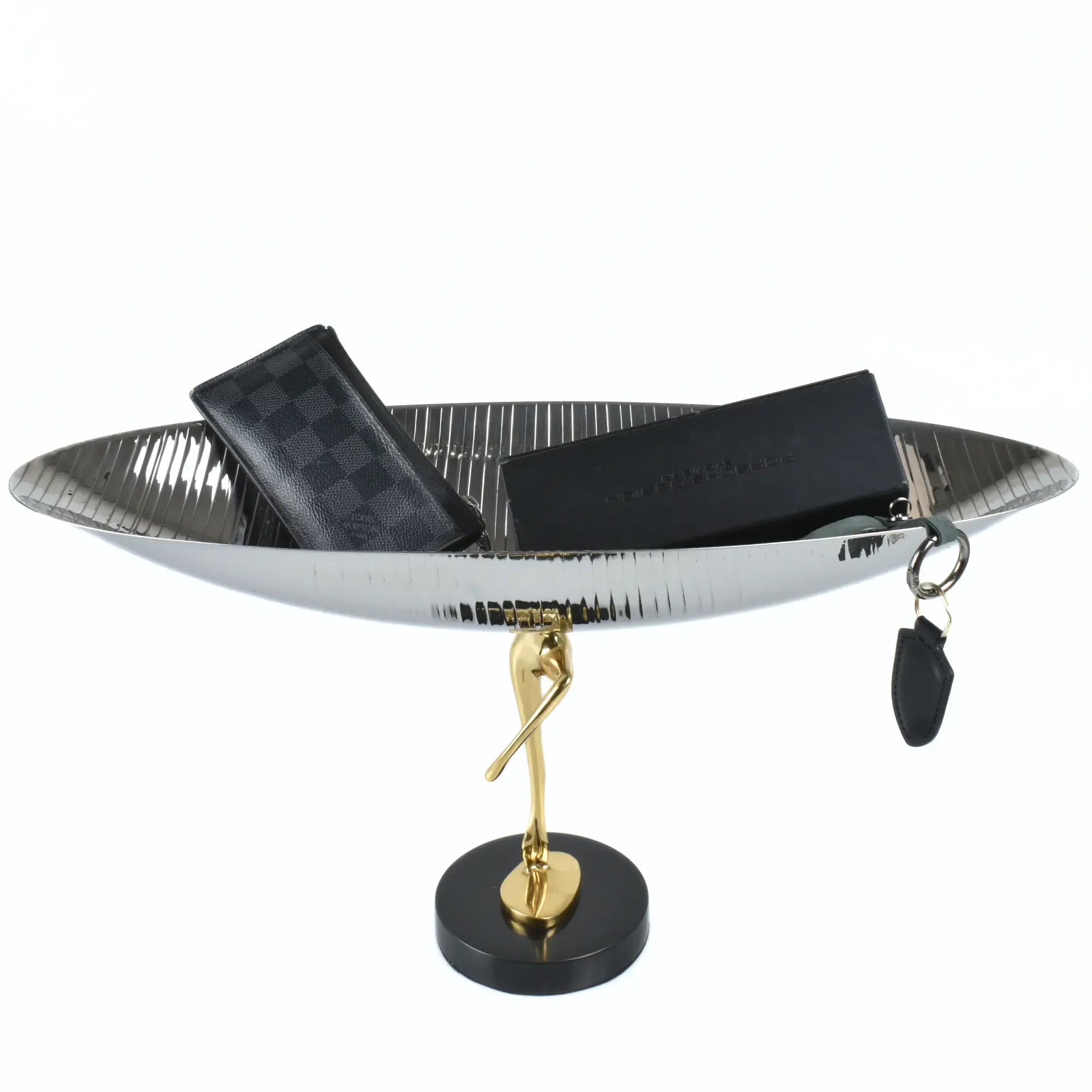 Messingschale - auf Goldfuß - Designer - Dekoschale auf Damenbeinen Eterna Grace