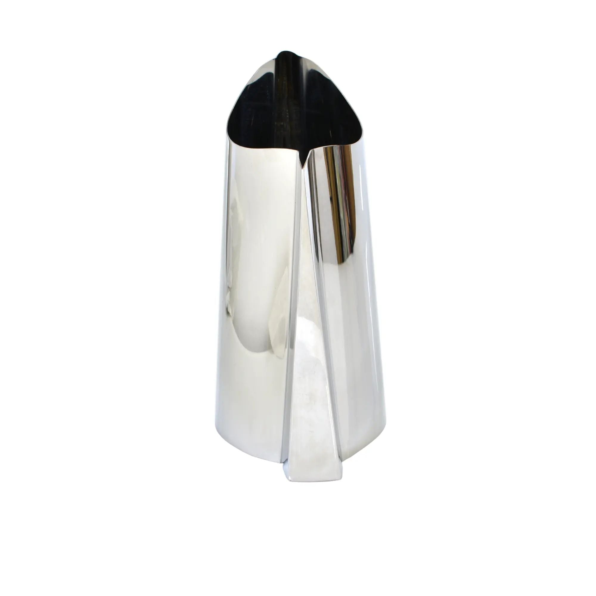 Edelstahlvase - glänzend poliert - Blumenvase Wellenform Mirra Klein