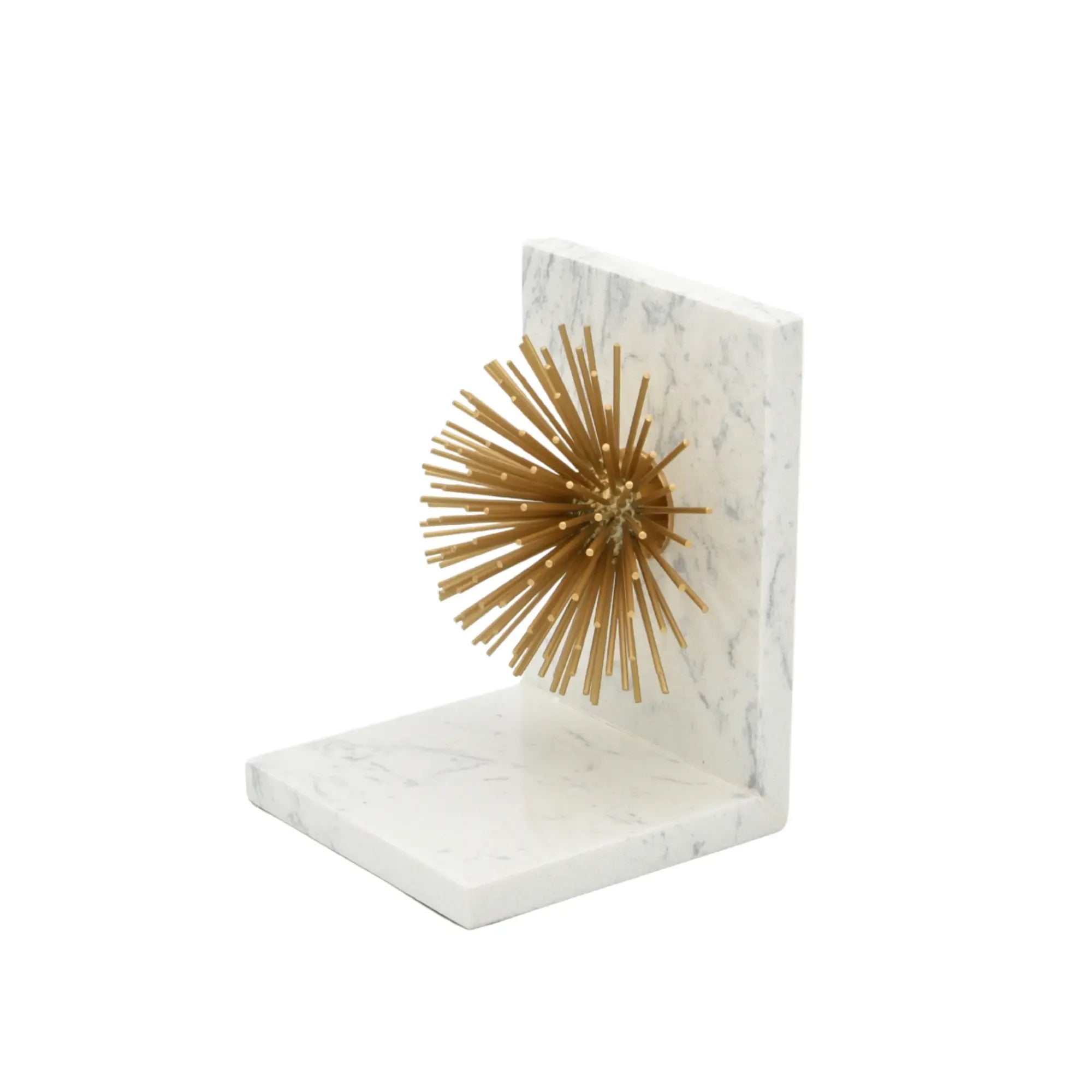 Buchstütze - mit goldenen Stacheln - Marmor Buchständer moderne Deko-Halterung mit Strahlen Sostegno Default Title