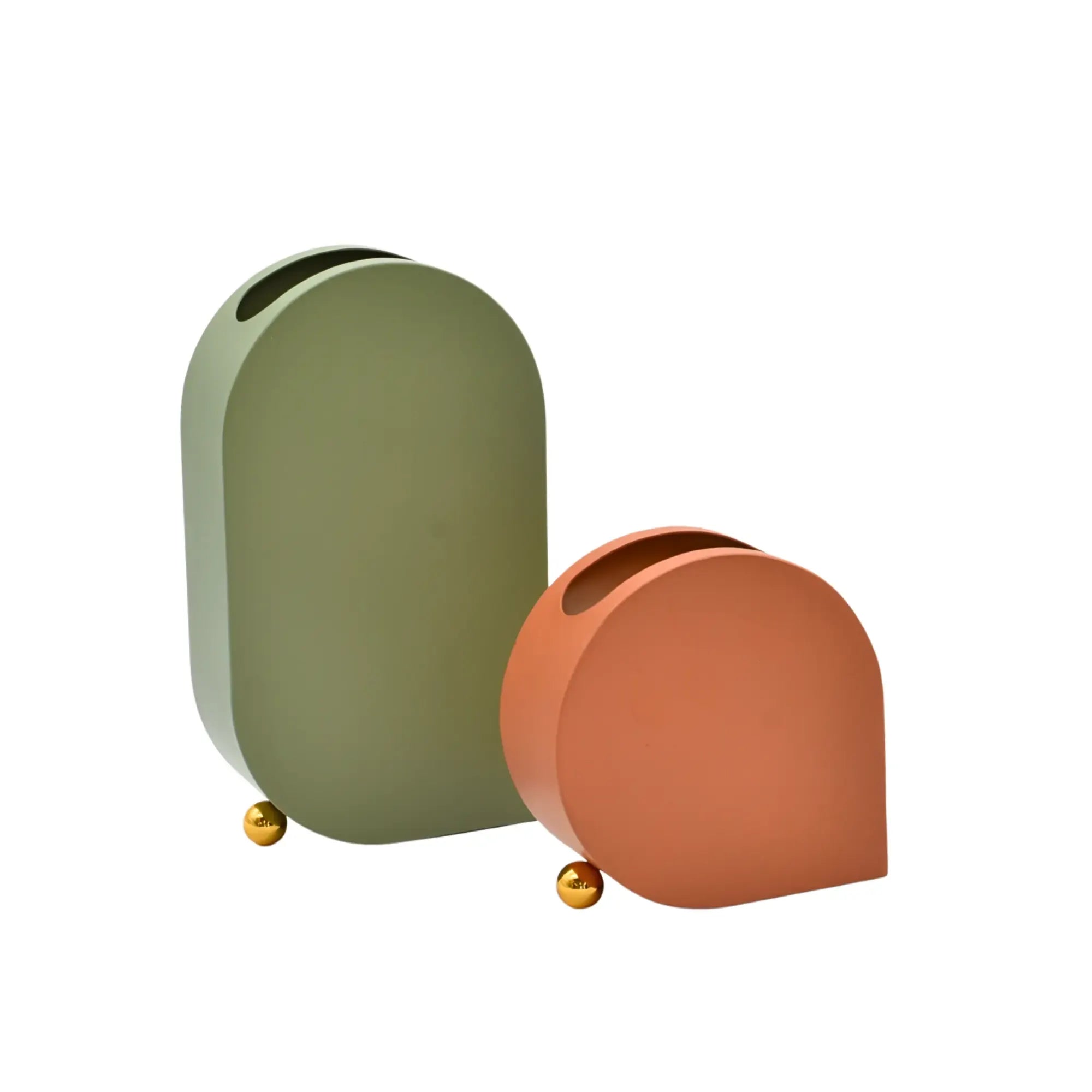 Edelstahlvase - Moderne Designer-Tischvase - Skulpturale Standvase Sfera Aurea Klein