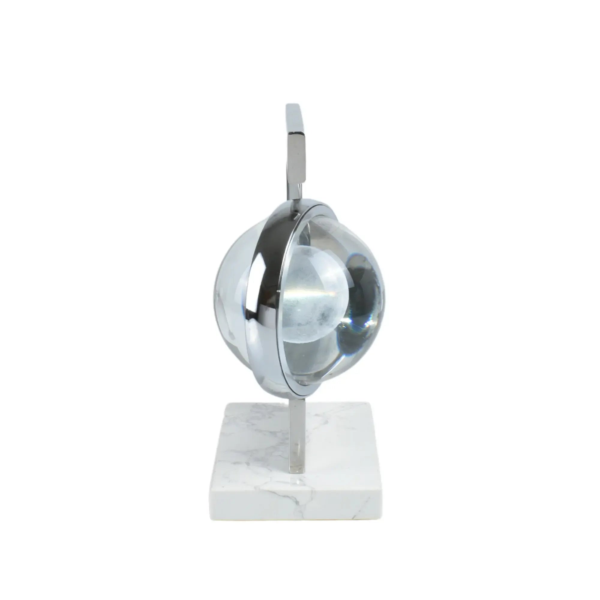 Dekoobjekt - auf Marmorsockel - Metall Deko-Objekt mit Glas-Kristallkugel Alieni Default Title