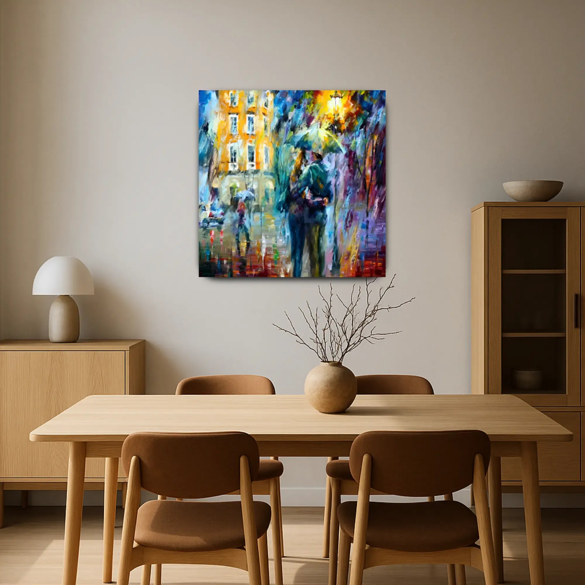 Großes Gemälde - Amor Bajo la Lluvia