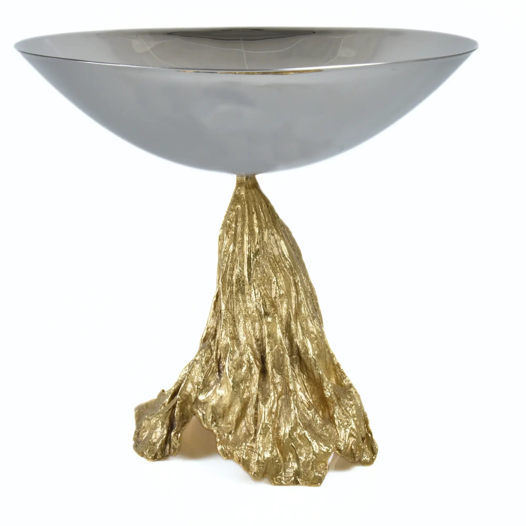 Fruchtschale - mit Goldfuß - Runde Designer Obstschale Stavro