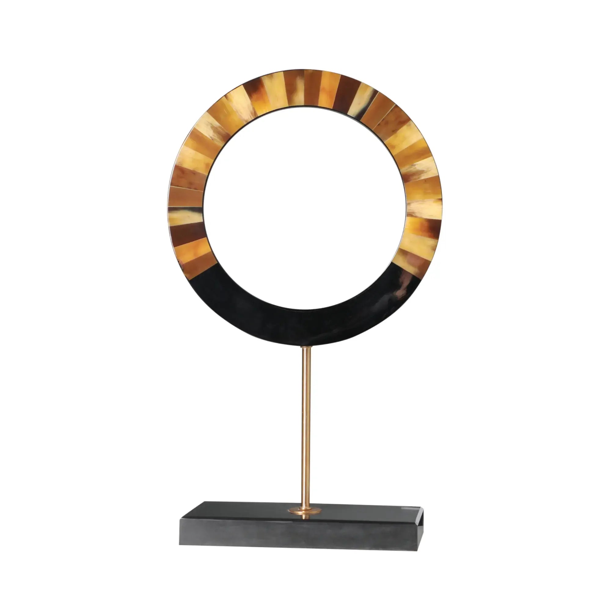 Dekoobjekt-Set - aus 3 Holzringen - Tisch und Regal Holzdekoration Designer Ringe Evidenza Gold