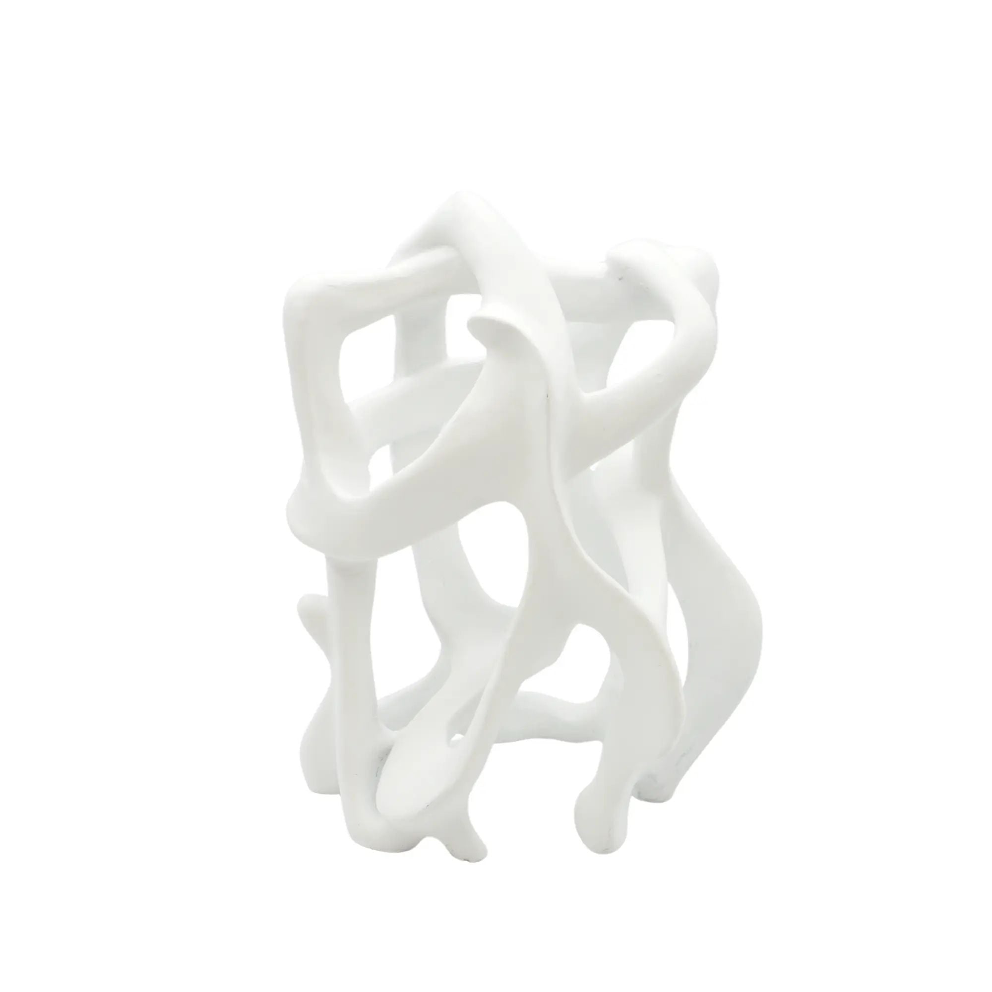 Dekoobjekt - Strukturiert - Designer Skulptur Freundschaft Weiß