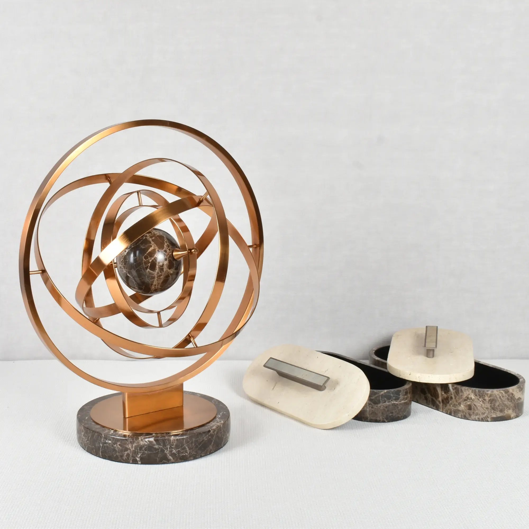 Marmordose - oval mit Deckel - Marmor-Schmuckkästchen schöne Box Roma Duo