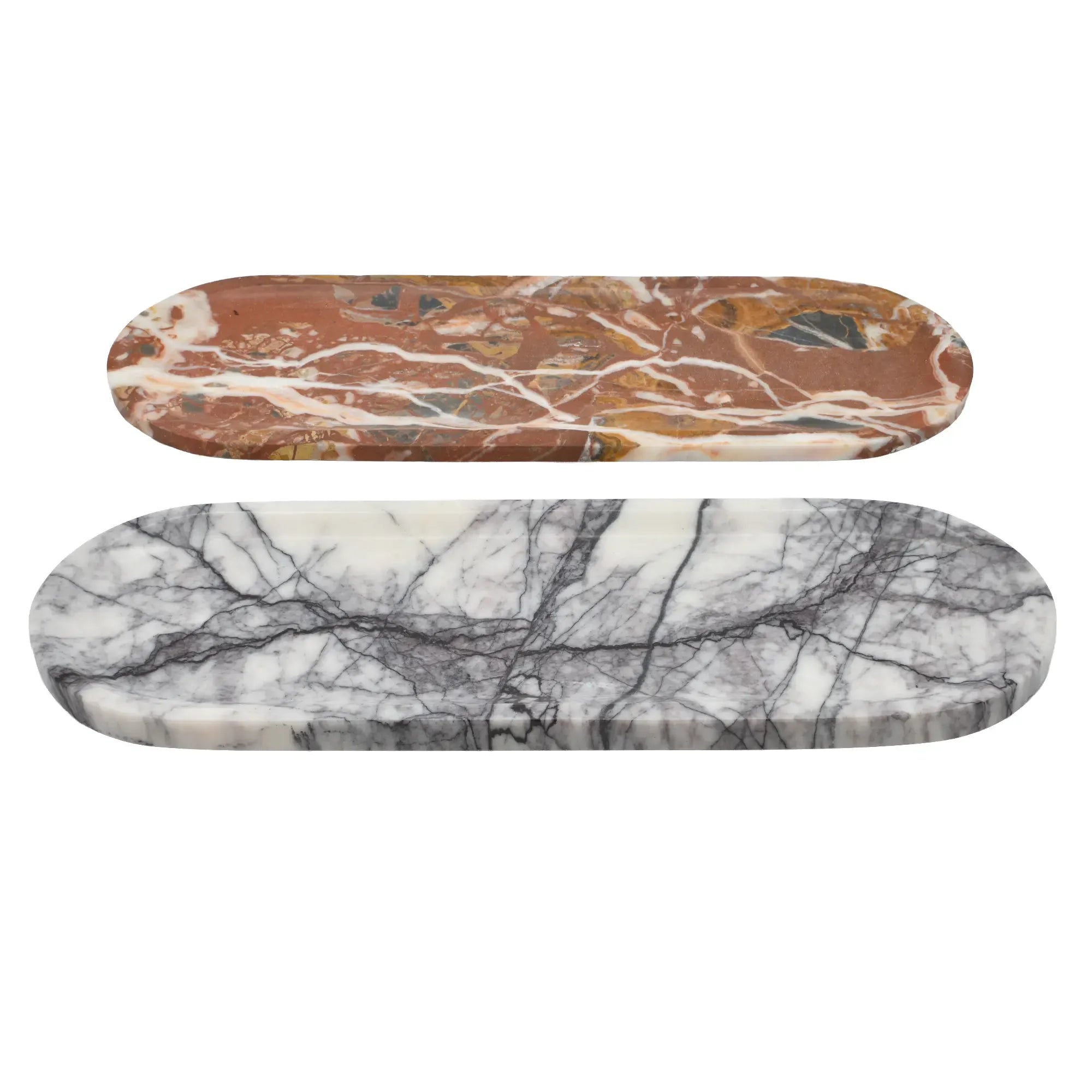 Tablett - aus Marmor - Serviertablett Dekotablett Nero Weiß