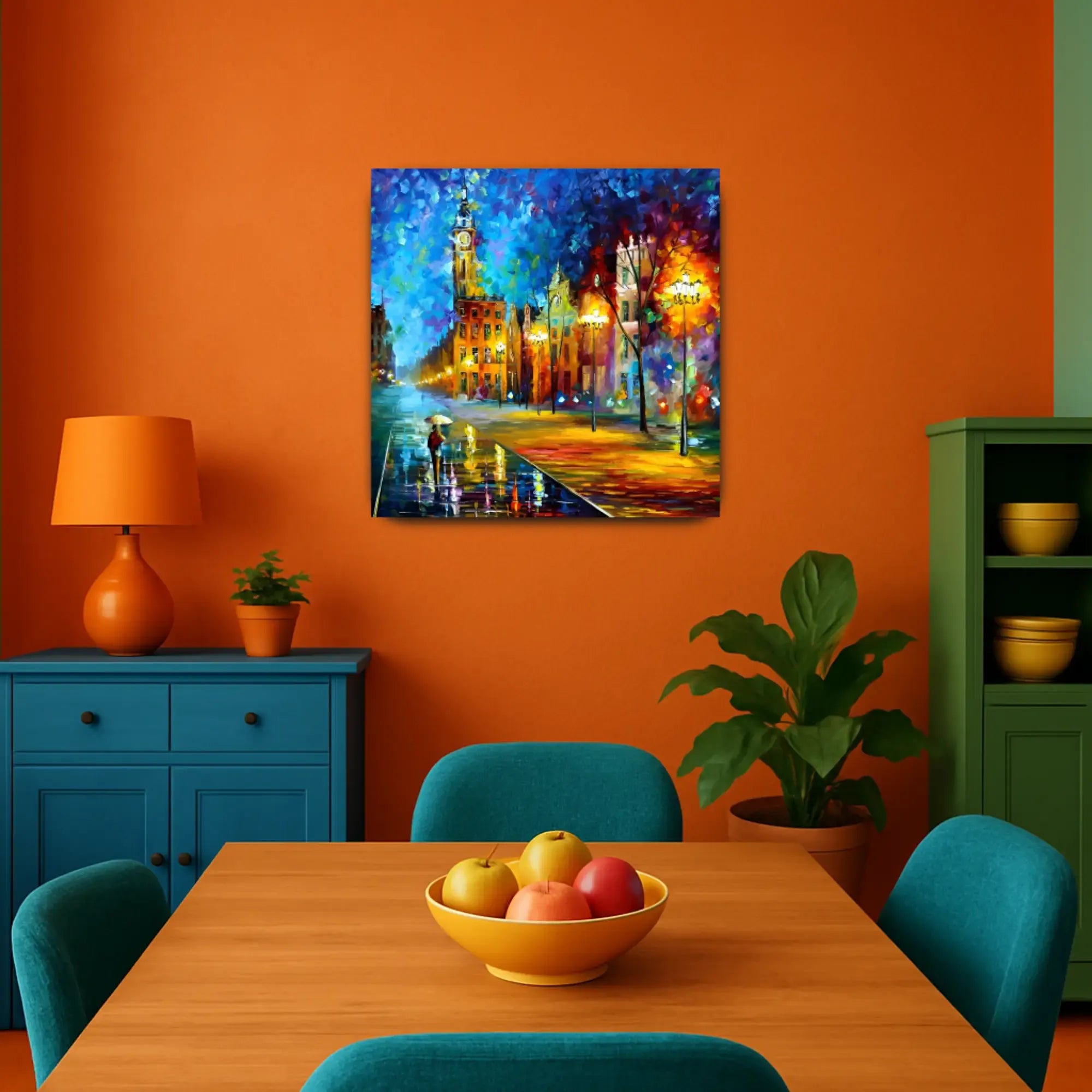 Großes Gemälde - Paseo Nocturno en la Ciudad