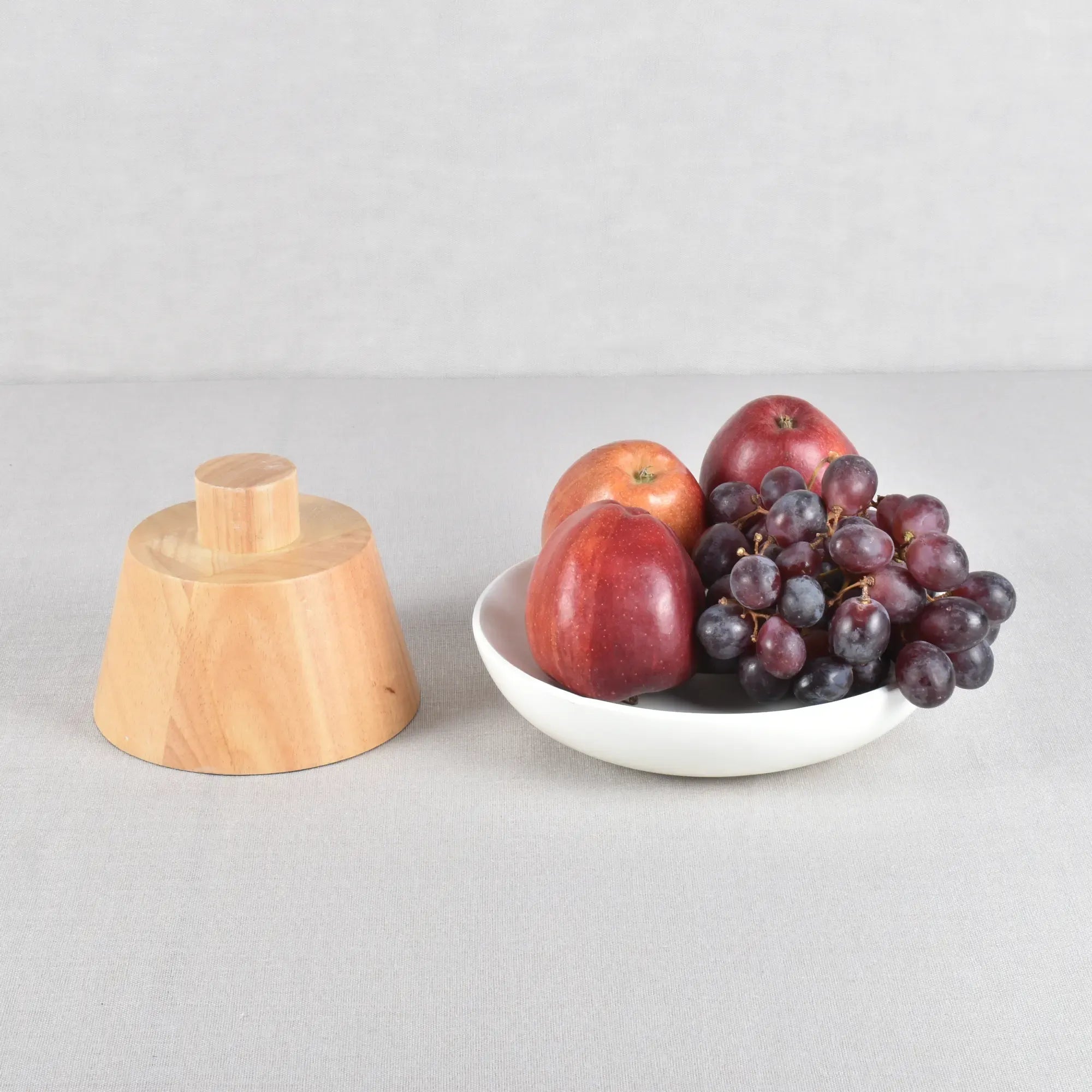 Runde-Schale - mit Holzgestell - Runde Obstschale schöne Designerschale Bol Équilibre