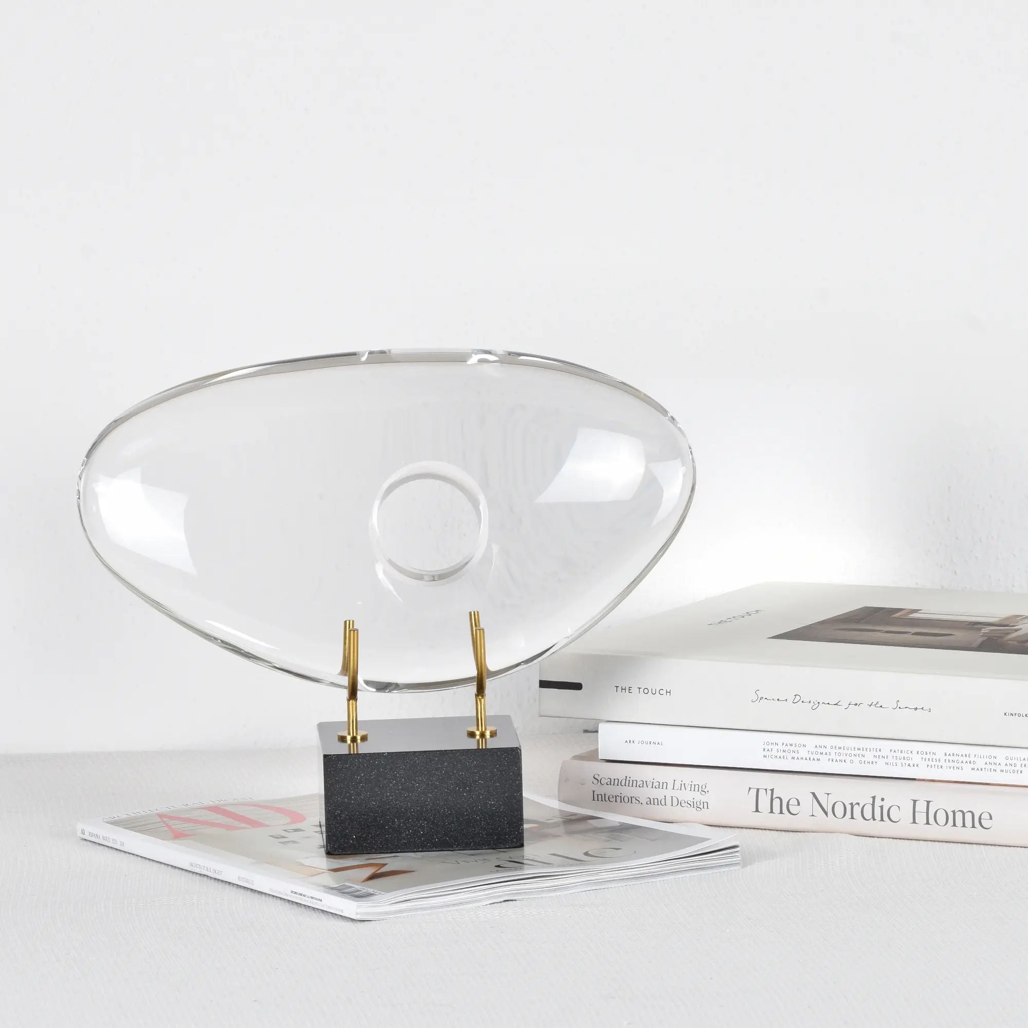 Dekoobjekt - Glaskunst auf Marmor - Glasfigur Abstrakt Designobjekt organisch Nuvole Default Title