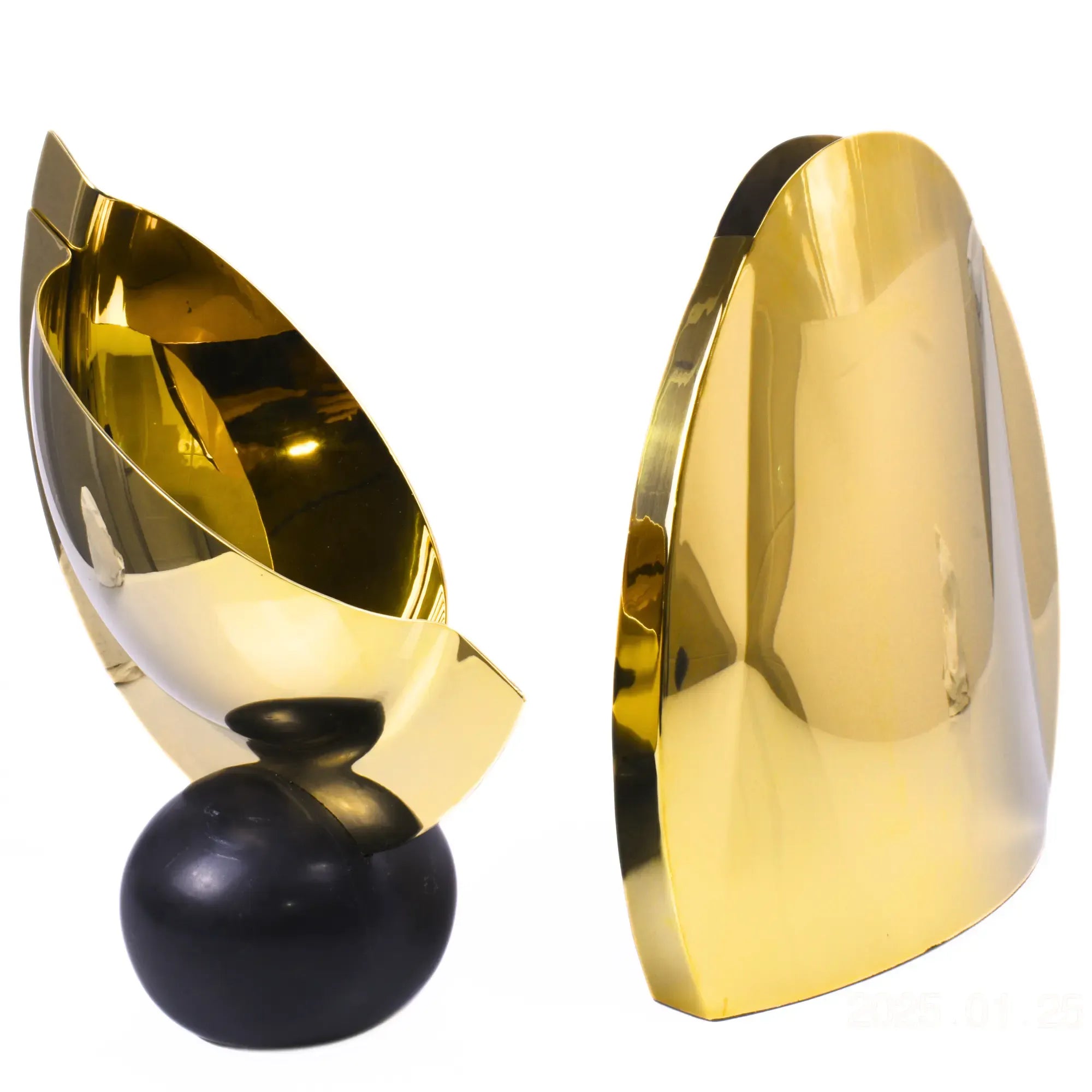 Edelstahlvase - goldglänzend - Tischvase oval edle Dekorationvase Calcolo