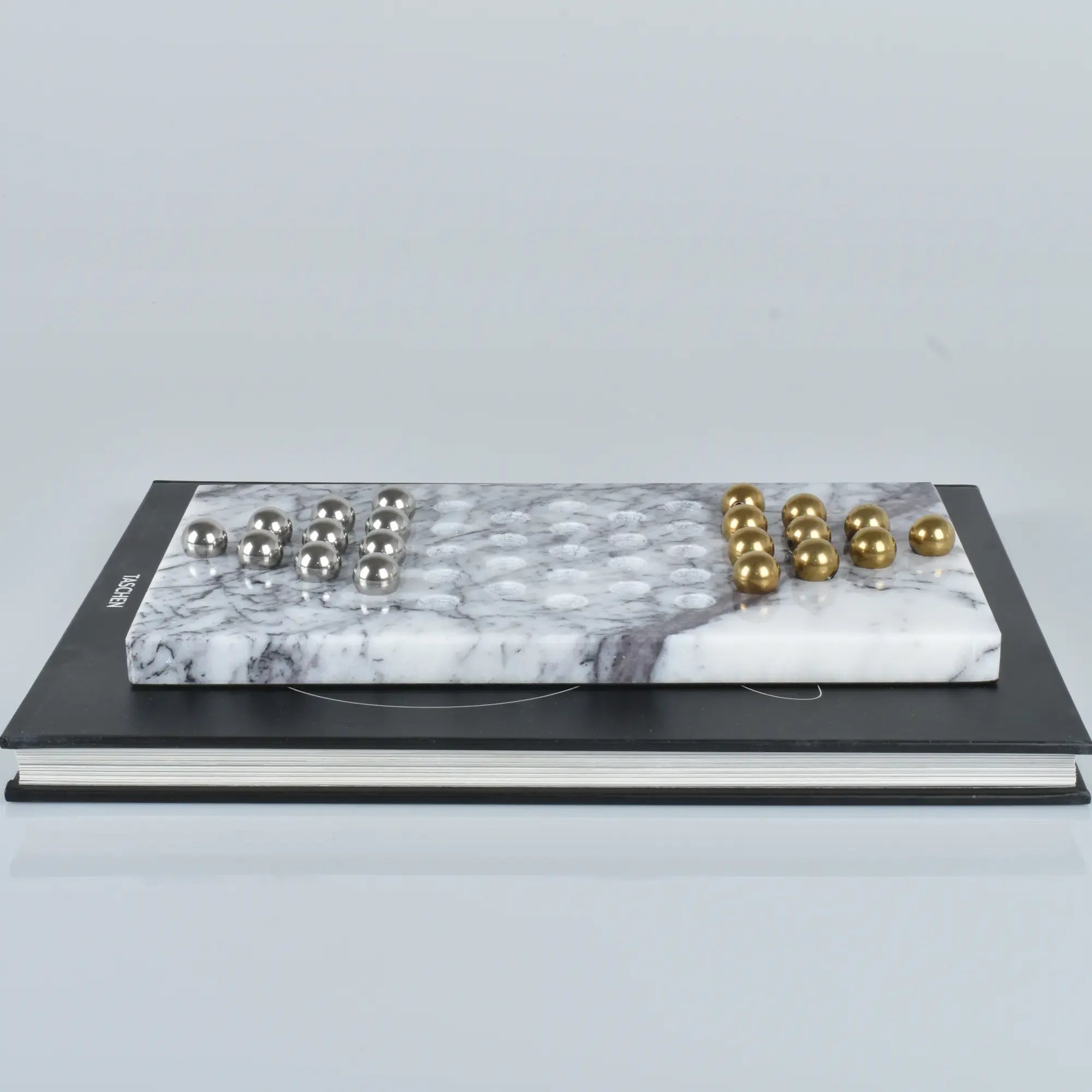 Solitaire-Spiel - aus Marmor - Hochwertiges Tischspiel mit Metallkugeln Jeu d'Équilibre