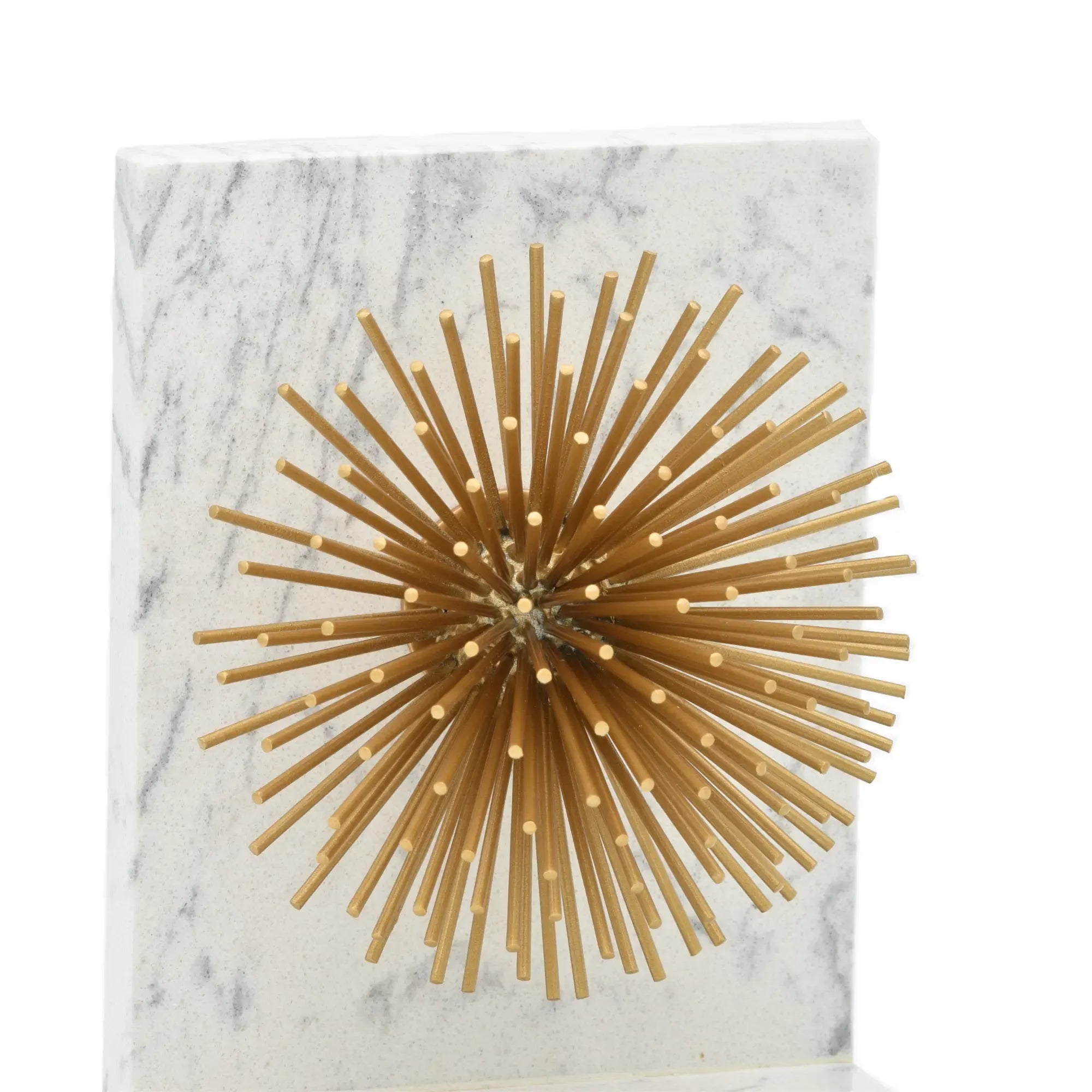 Buchstütze - mit goldenen Stacheln - Marmor Buchständer moderne Deko-Halterung mit Strahlen Sostegno Default Title