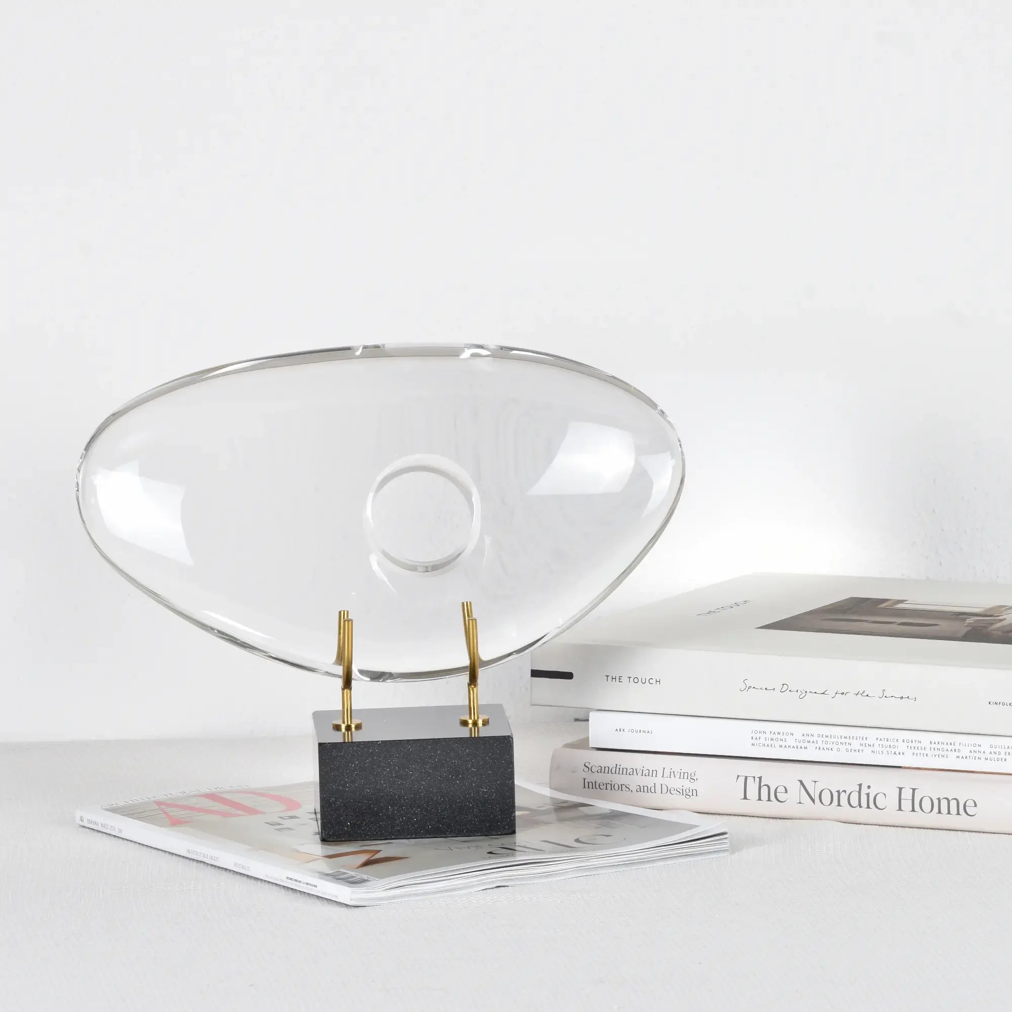 Dekoobjekt - Glaskunst auf Marmor - Glasfigur Abstrakt Designobjekt organisch Nuvole Default Title