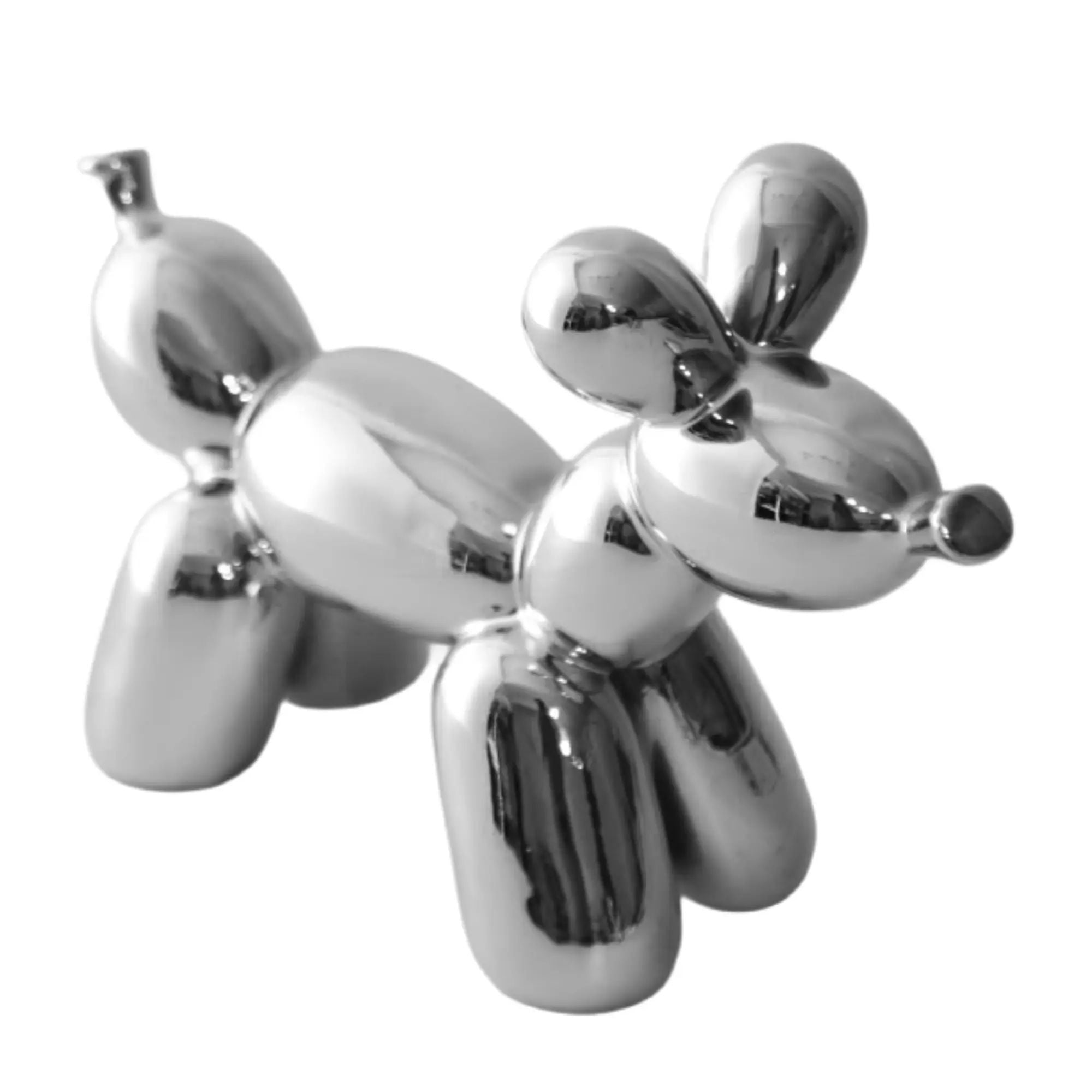 Tierfigur - Skulptur glänzende Ballonhund-Dekoration – Metall Deko-Objekt in Chrom-Optik Ludique Canis Nan