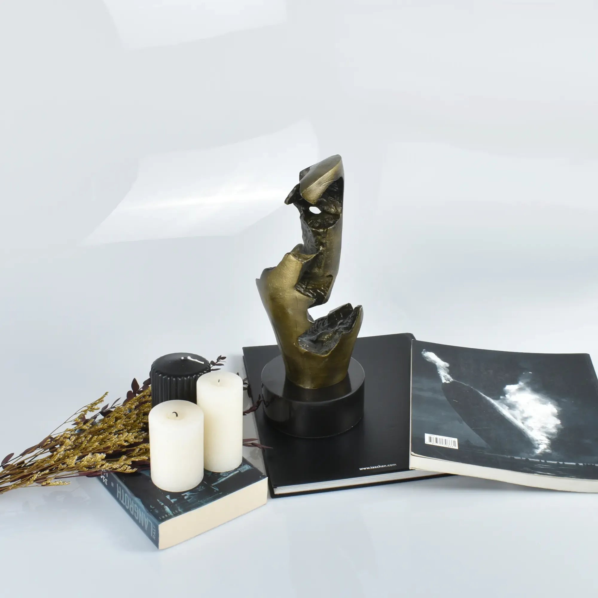 Stahlfigur - Moderne Metallskulptur - Abstraktes Deko-Objekt goldene Skulptur Eclipse