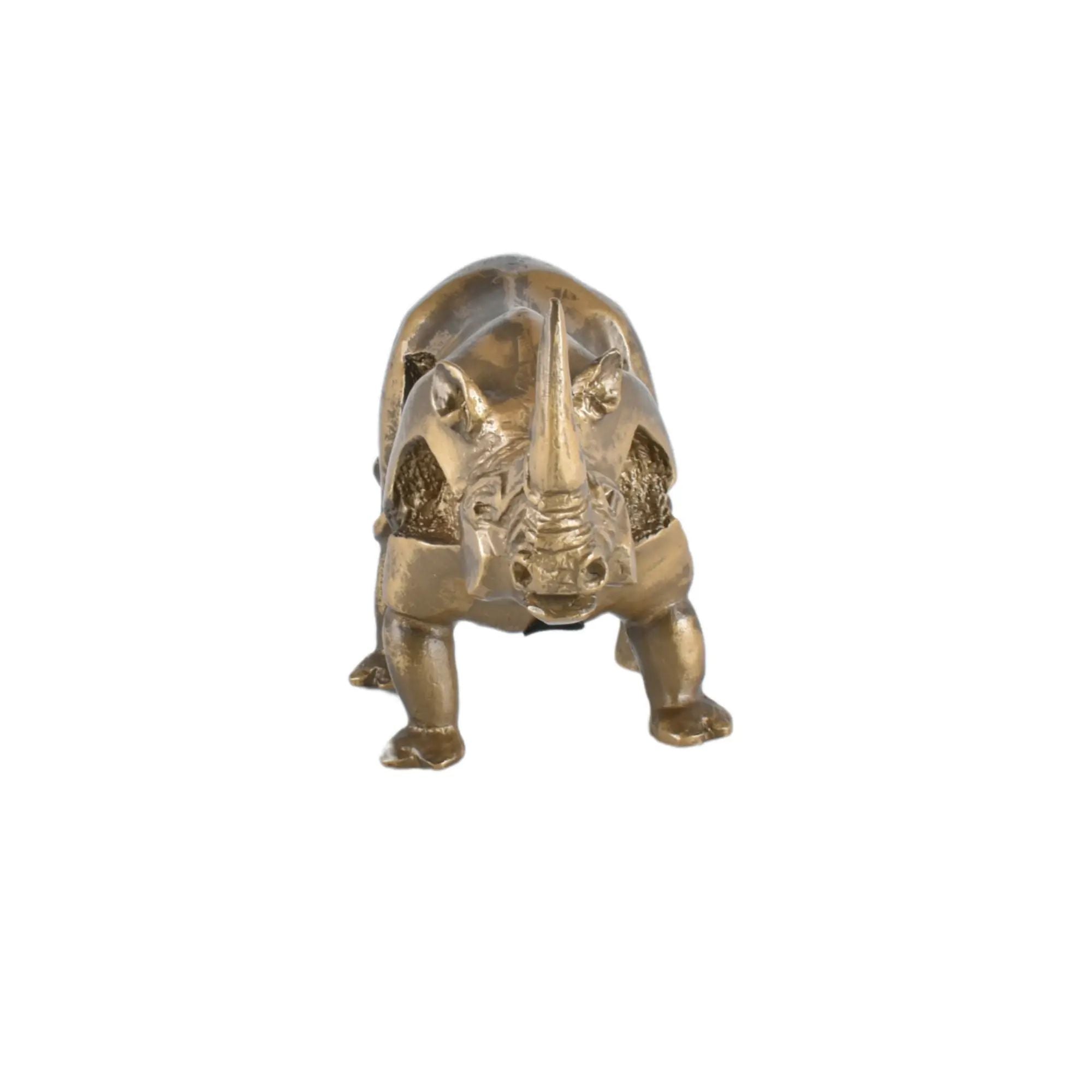 Tierfigur - Nashorn - Edle Deko-Skulptur Design Deko-objekt Brass Guardian Bronze