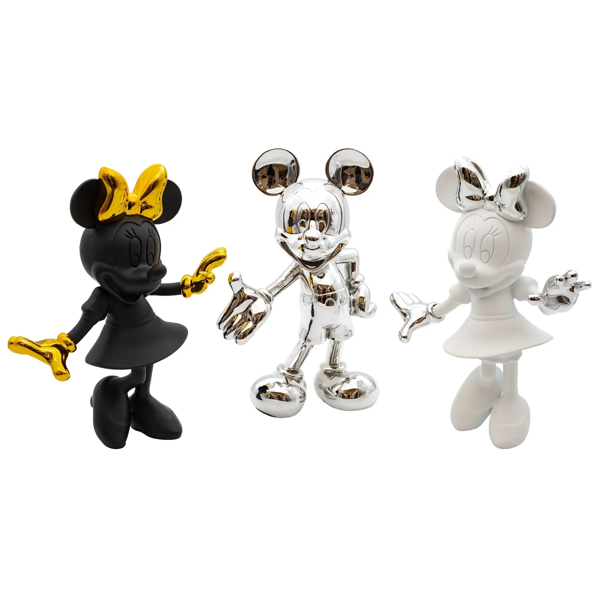 Zeichentrickfigur - Lachende Goldene Minnie Maus Sammlerstück - wel.Minnie Mouse Weiß-Stehend