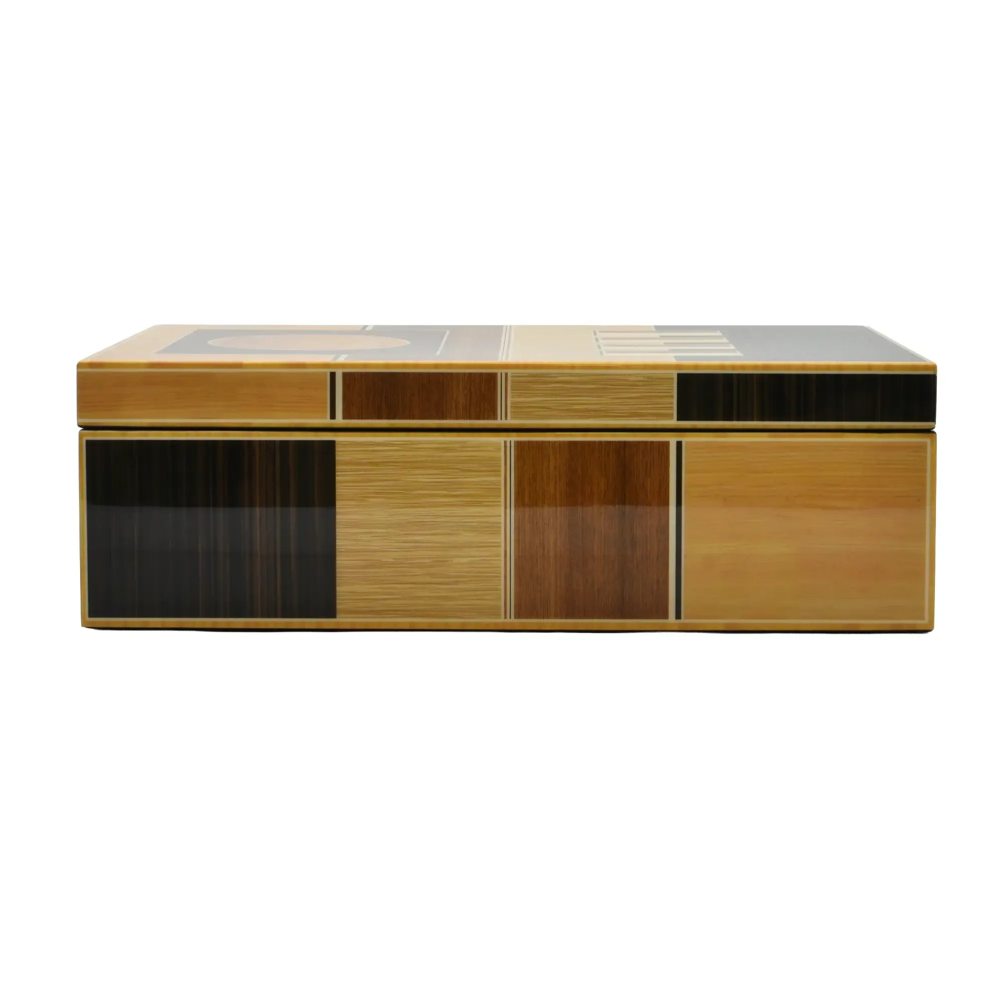 Schmuckbox - Edle Aufbewahrungsbox – Intarsien Klavierlack Schmuckdose – Art-Déco Wohnzimmerablage Aurea Nan