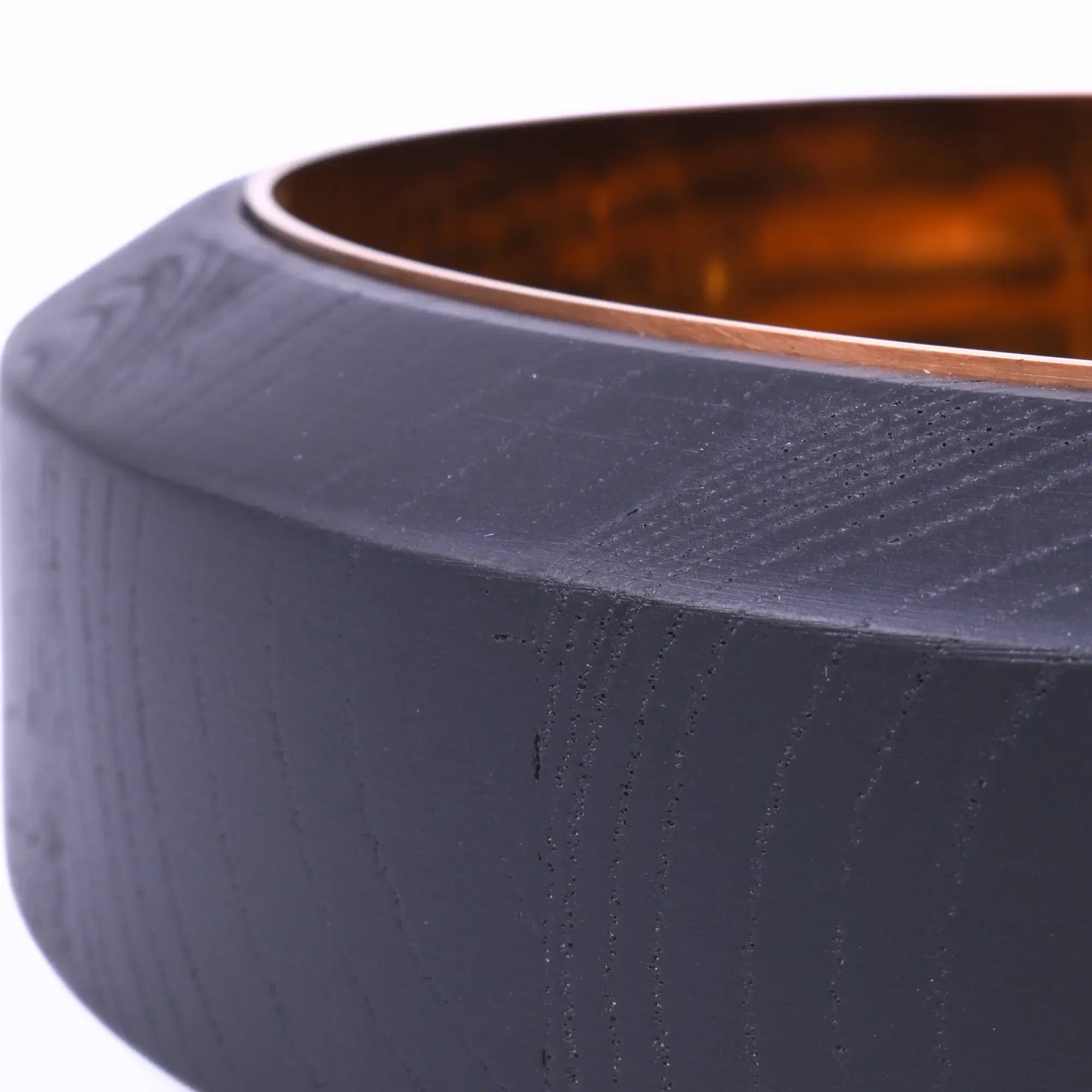 Runde-Schale - aus Holz und Edelstahl - Obstschale Servierschale glänzend Lol