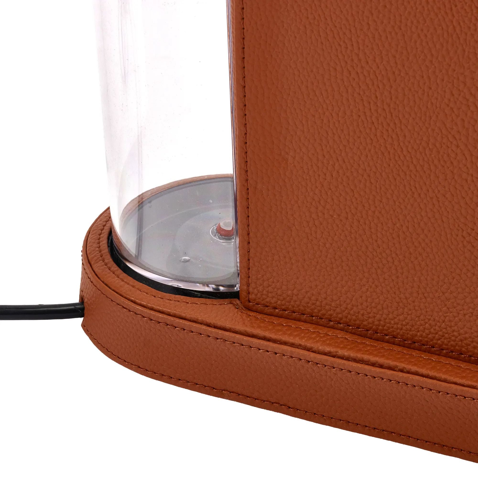 Kaffemaschine-Nespresso-CitiZ - Kapsel-Espressomaschine aus Leder – Cognac-Leder mit Längssteppung – OriginalLine 1,0 L – Classique Nan