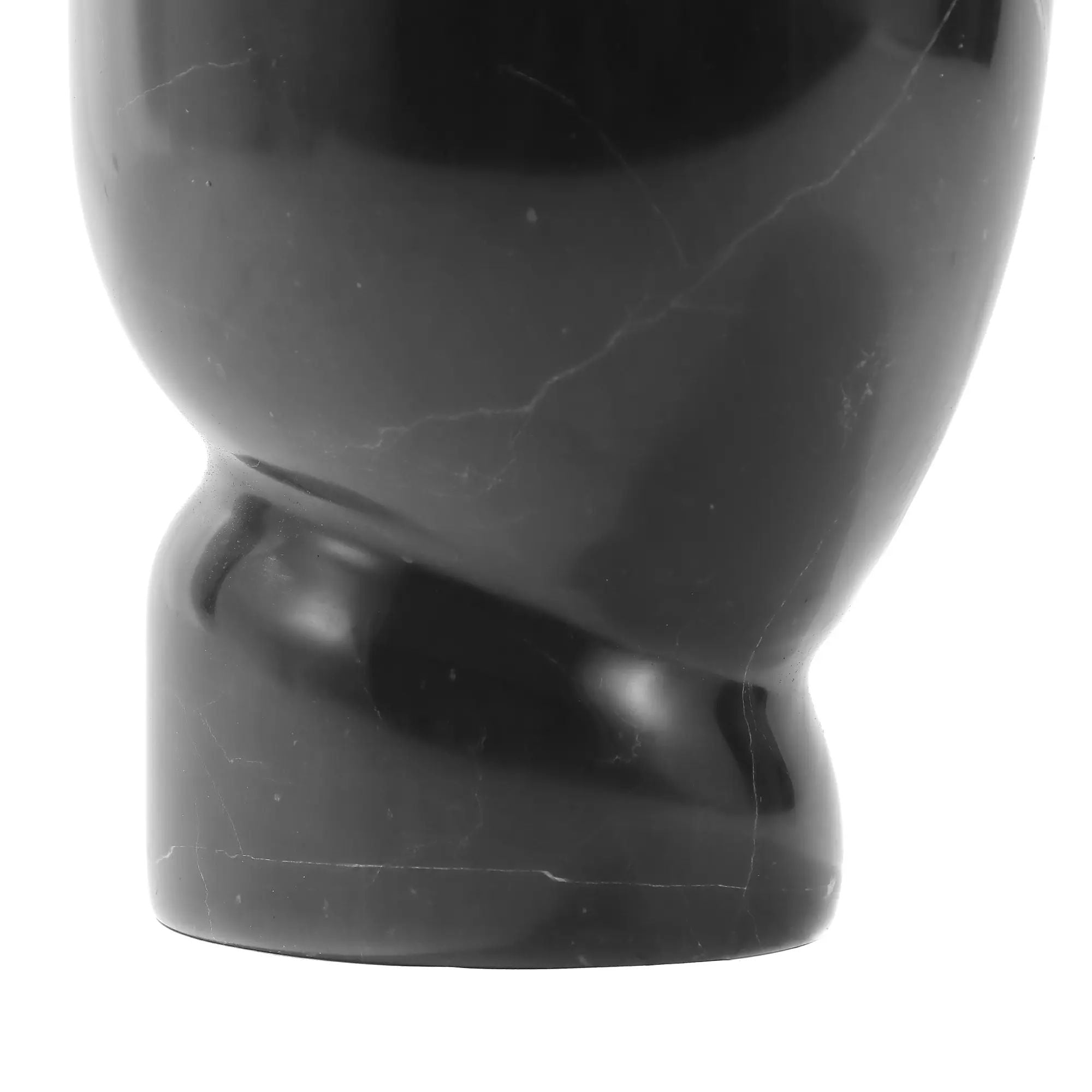 Marmorvase - mit verdrehtem Fuß - Schlichte elegante schwere Designer Marmor Tischvase Élan Noir Default Title
