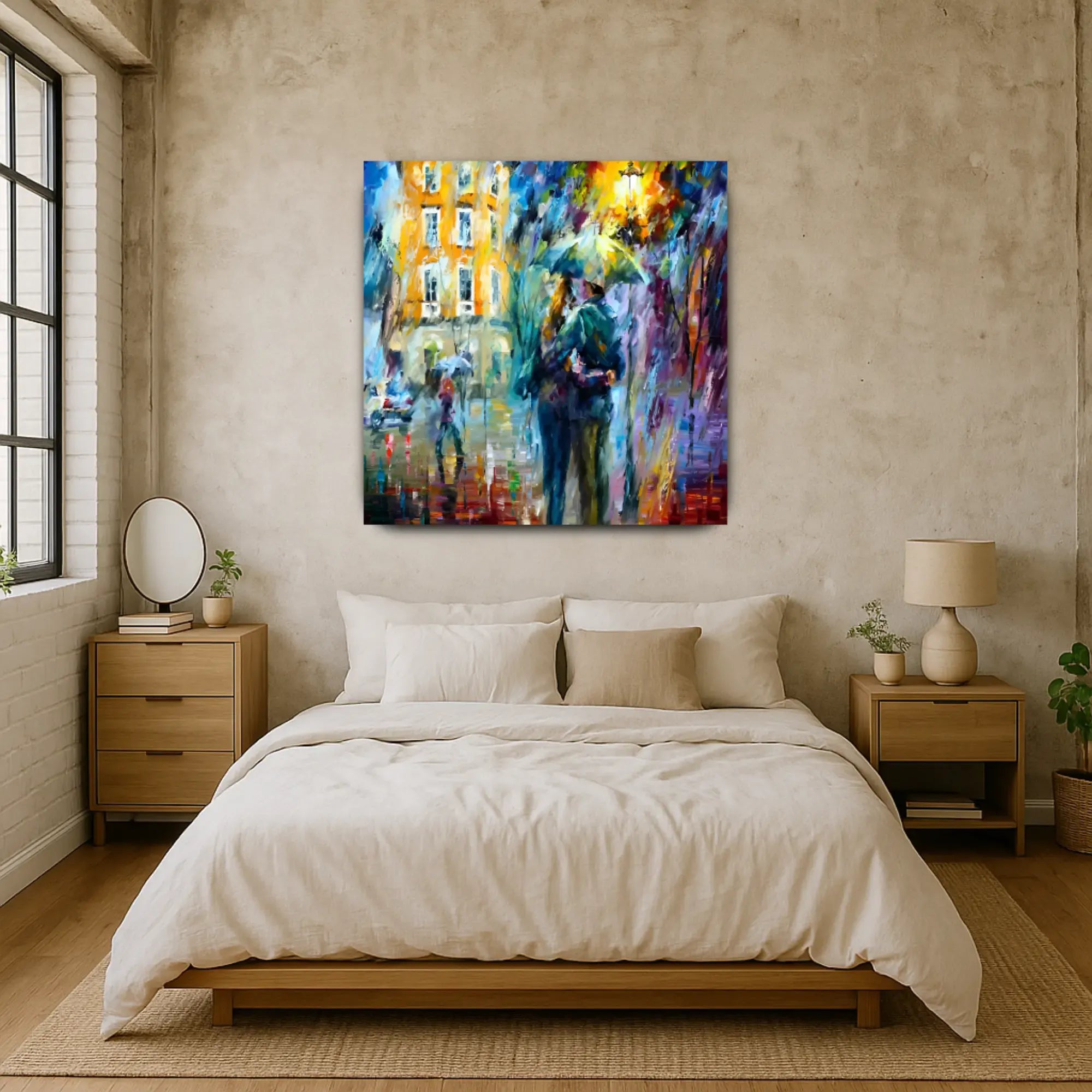 Großes Gemälde - Amor Bajo la Lluvia