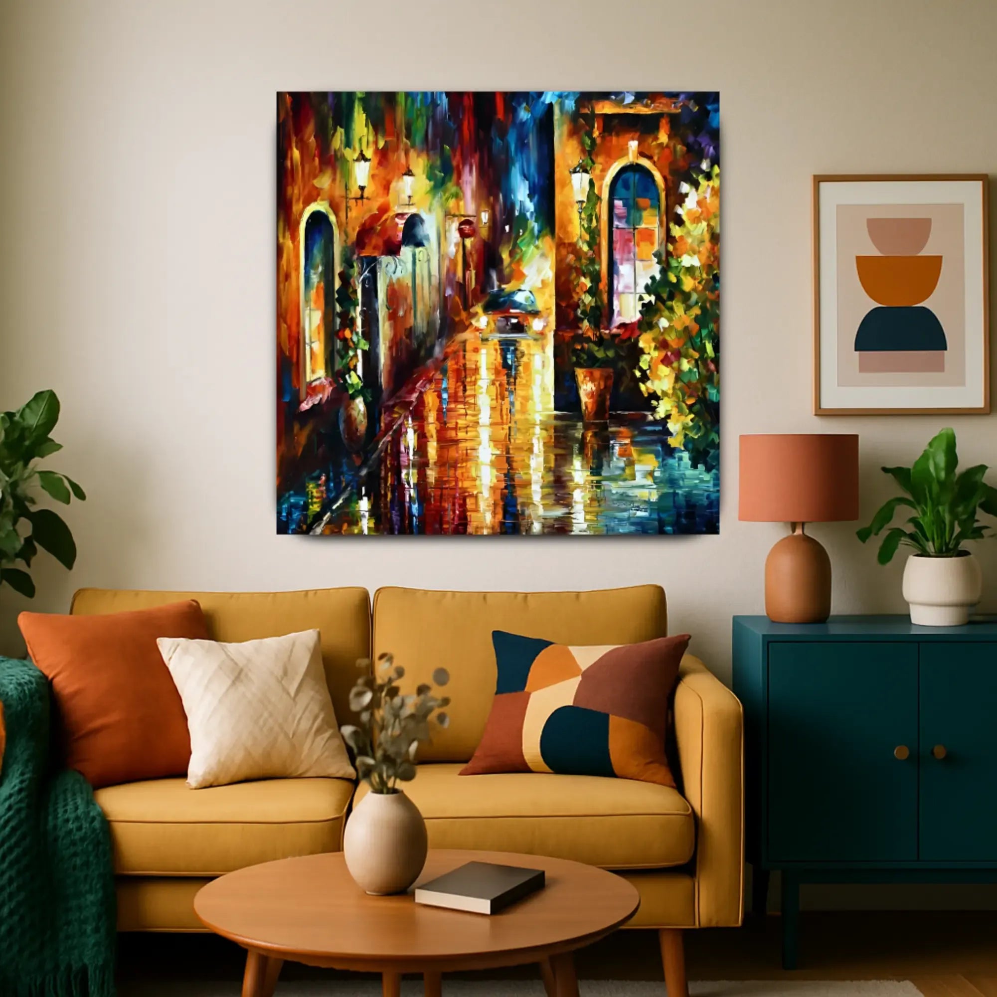 Großes Gemälde - Scena Notturna di Strada