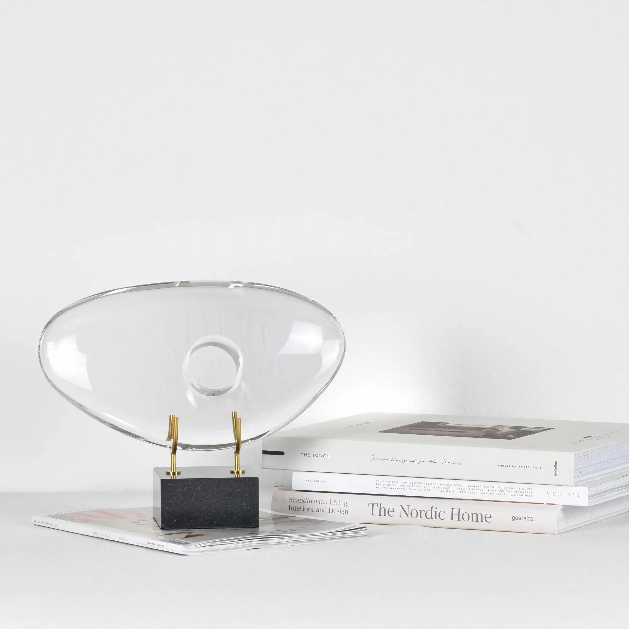 Dekoobjekt - Glaskunst auf Marmor - Glasfigur Abstrakt Designobjekt organisch Nuvole Default Title