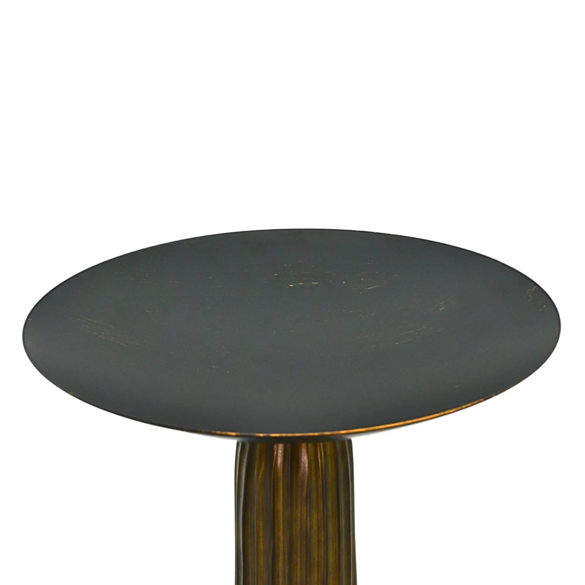 Runde-Schale - auf Relief Fuß - Edle Runde Obstschale Metallschale Kaktus