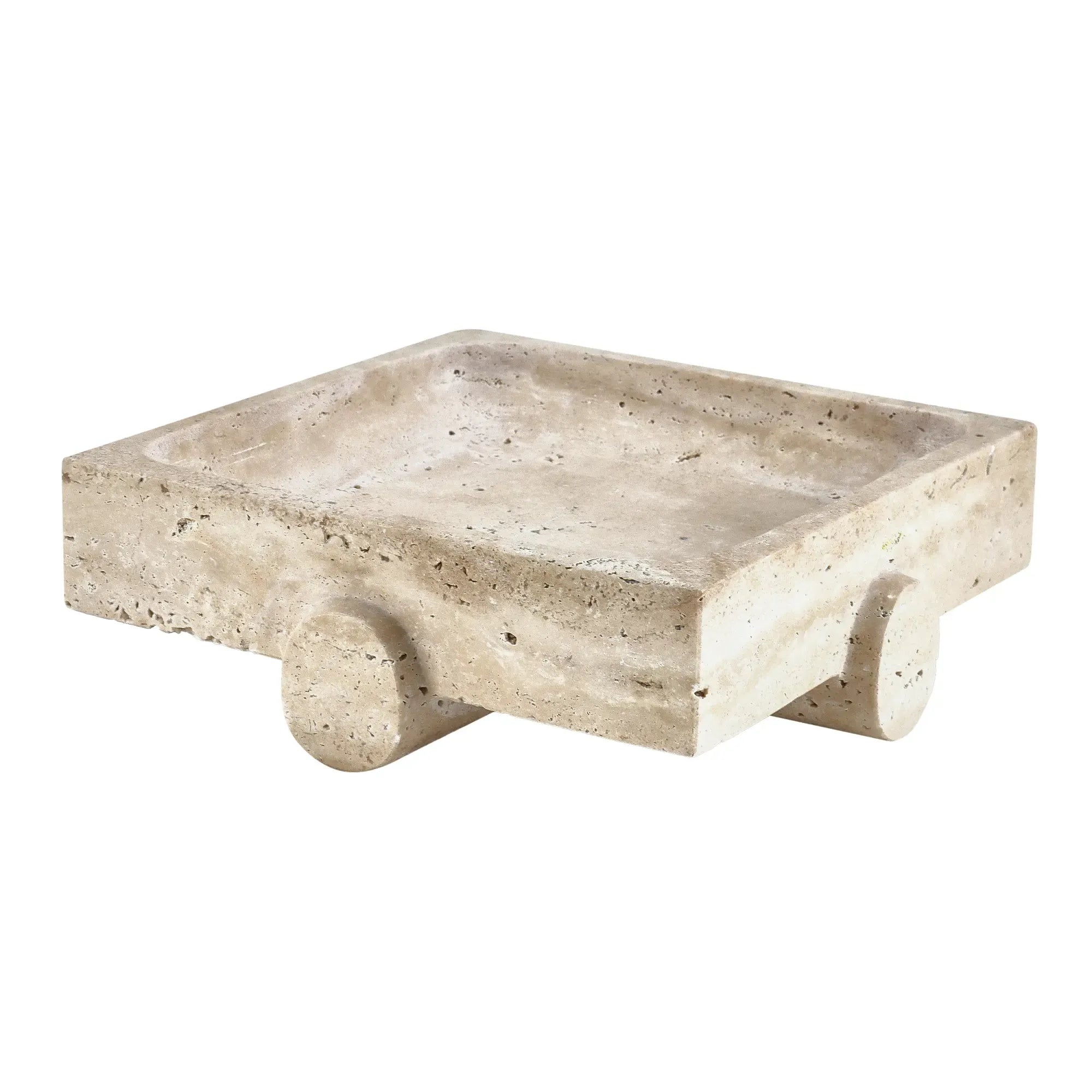 Marmortablett - rechteckig - Travertinschale, Deko-Tablett Empor