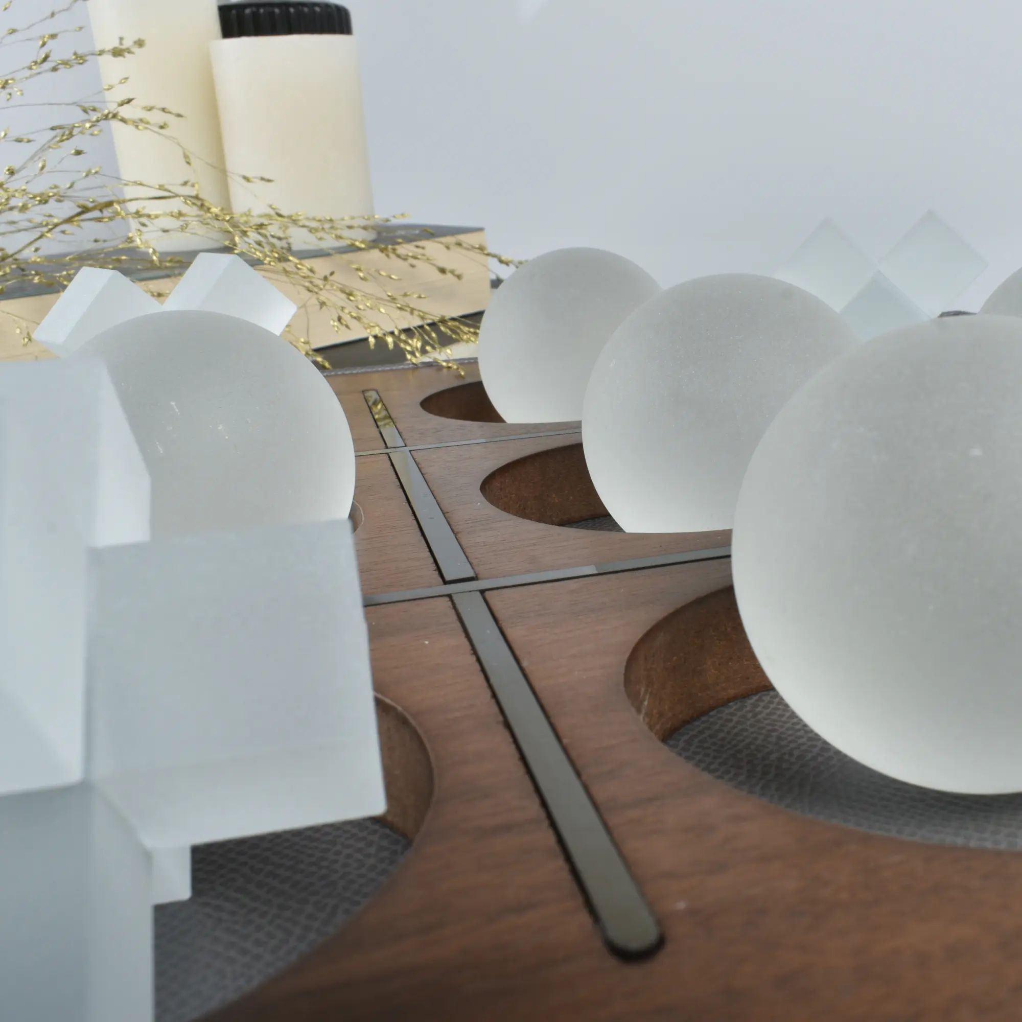 Tischspiel - Tic-Tac-Toe-Spiel - Glasfiguren Drei-Gewinnt-Set Brettspiel Aurora Luxe Default Title